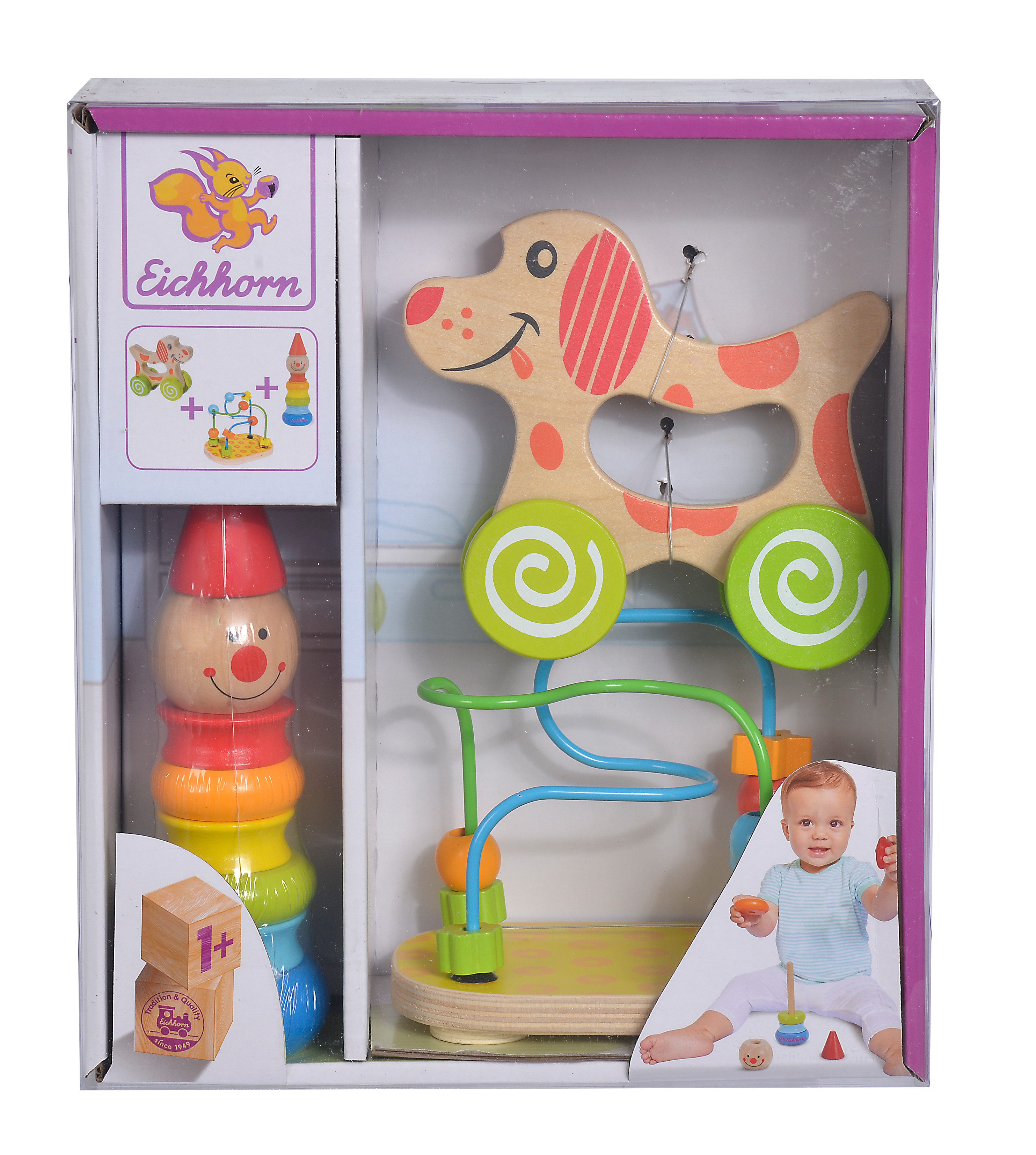 Simba Dickie Lernspielzeug Eichhorn Holzspielzeug Lernspieleset aus Holz 3- günstig online kaufen