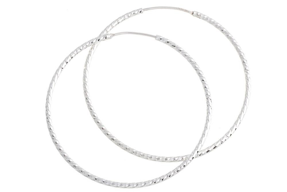 Silberkettenstore Creolen-Set Creolen mit Schliff, Durchmesser wählbar - 925 Silber= 50mm – Bild 2 von 4