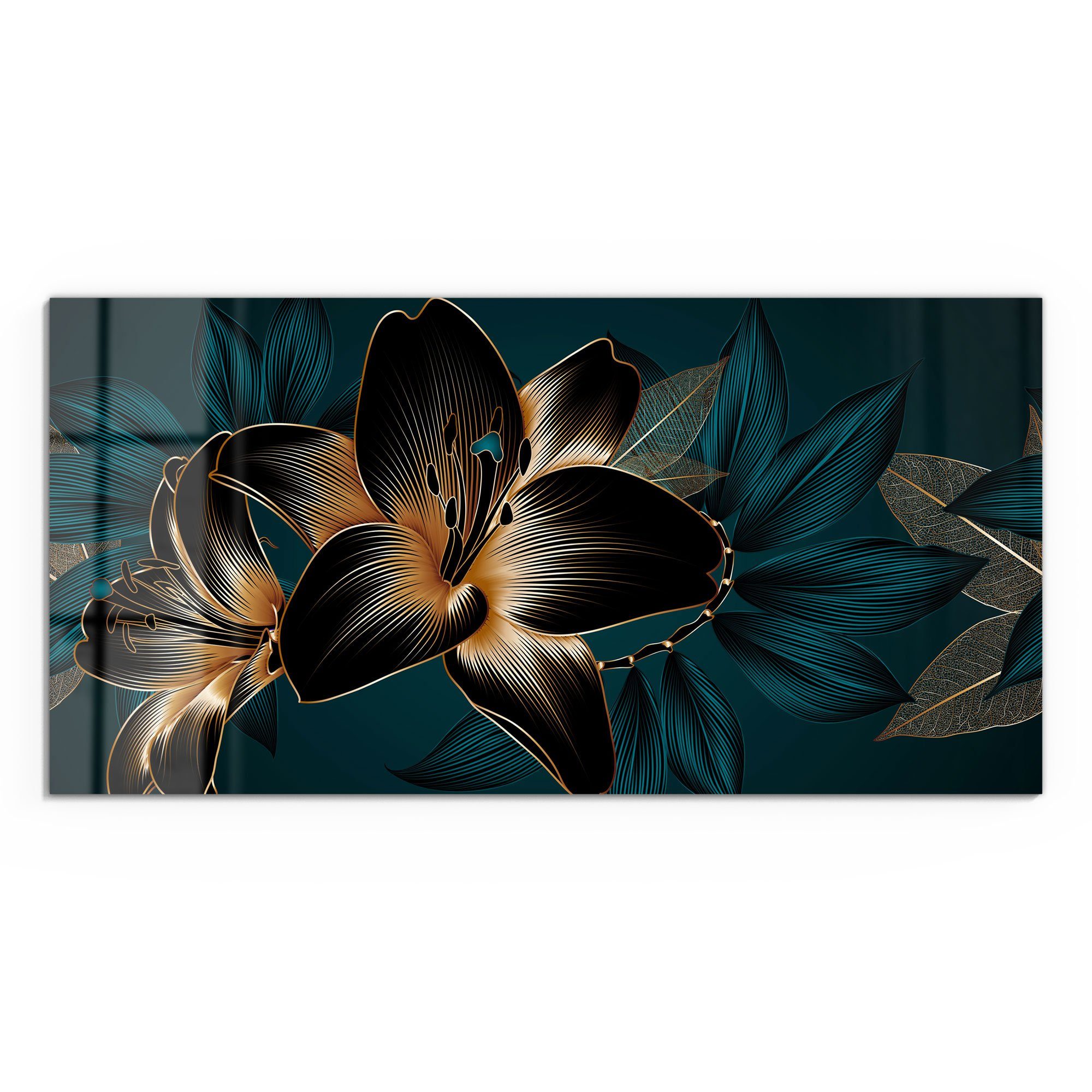 DEQORI Glasbild 'Hochwertige Liliengrafik', 'Hochwertige Liliengrafik', günstig online kaufen