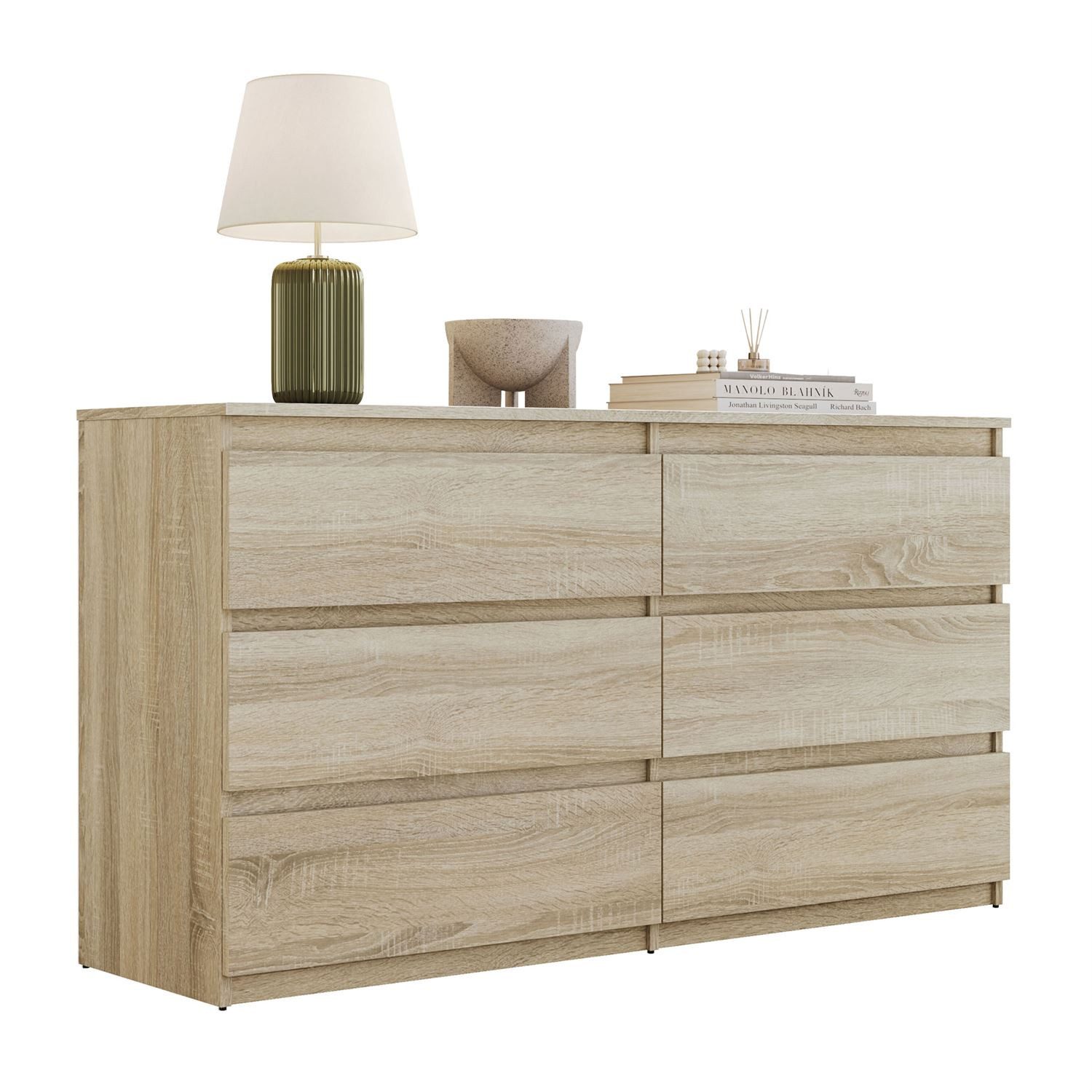 Lookway Kommode HANA M6– elegante Kommode mit geräumigen Schubladen, Breite: 120 cm und 140 cm