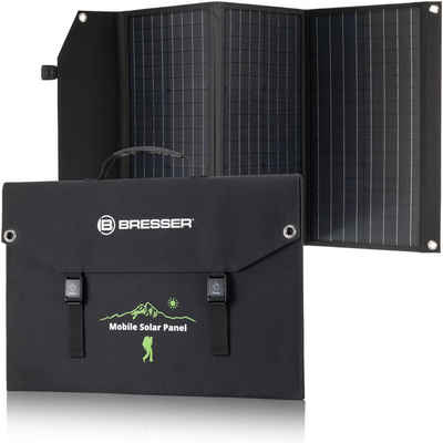 BRESSER Mobiles Solar-Ladegerät 90 Watt mit USB- u. DC-Anschluss Solarladegerät