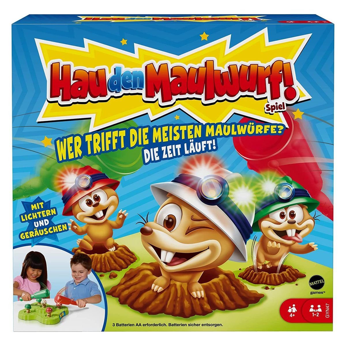 Mattel® Spiel, Mattel GYN47 - Mattel Games - Hau den Maulwurf!, Kinderspiel