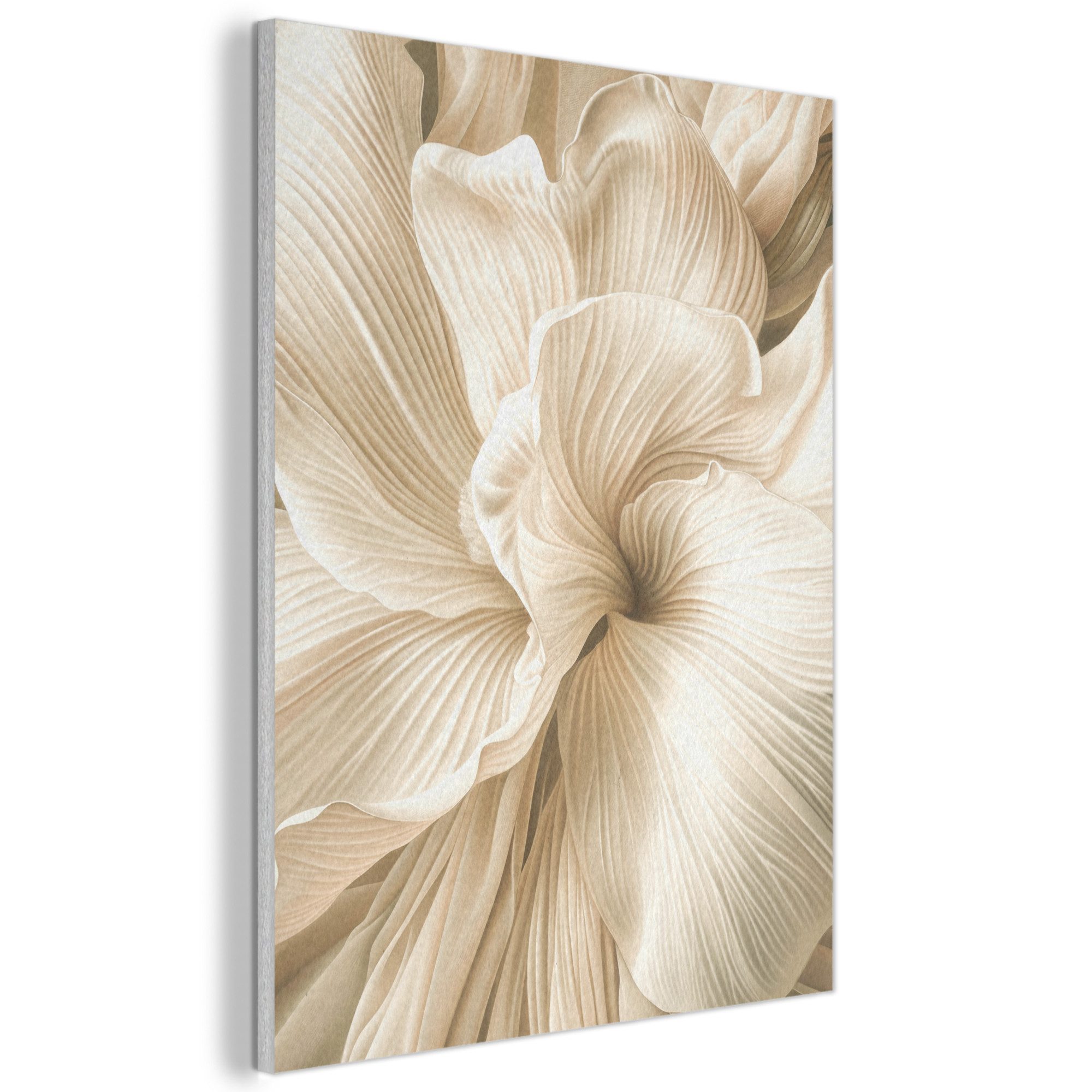 MuchoWow Gemälde Abstrakt - Beige - Blumen - Natur, Fotodruck (1 St), Akustikpaneele, Wandpaneele, Schalldämmung, Akustikbilder 30x40 cm