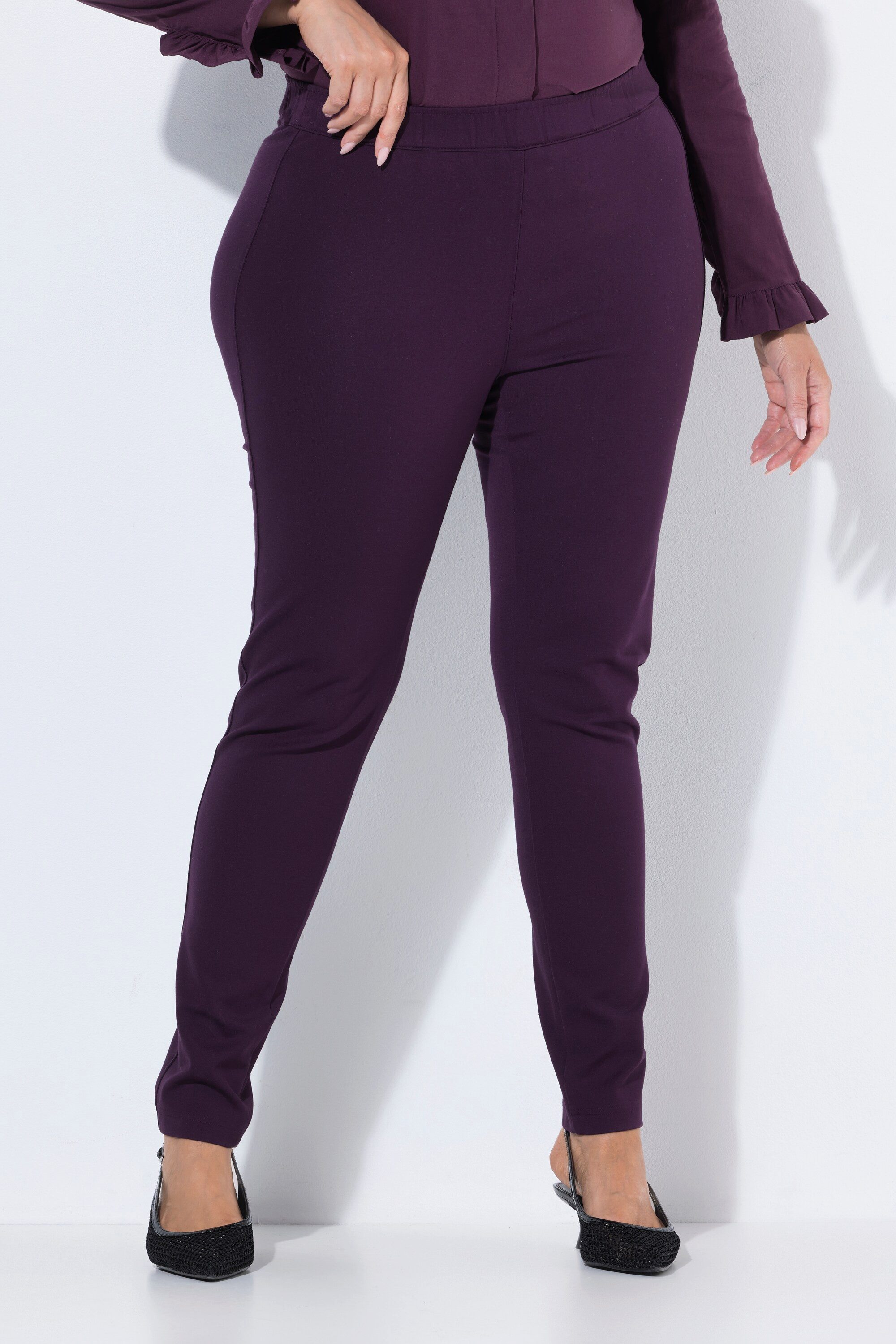 Ulla Popken Funktionshose Punto-Hose Sienna schmales Bein Elastikbund