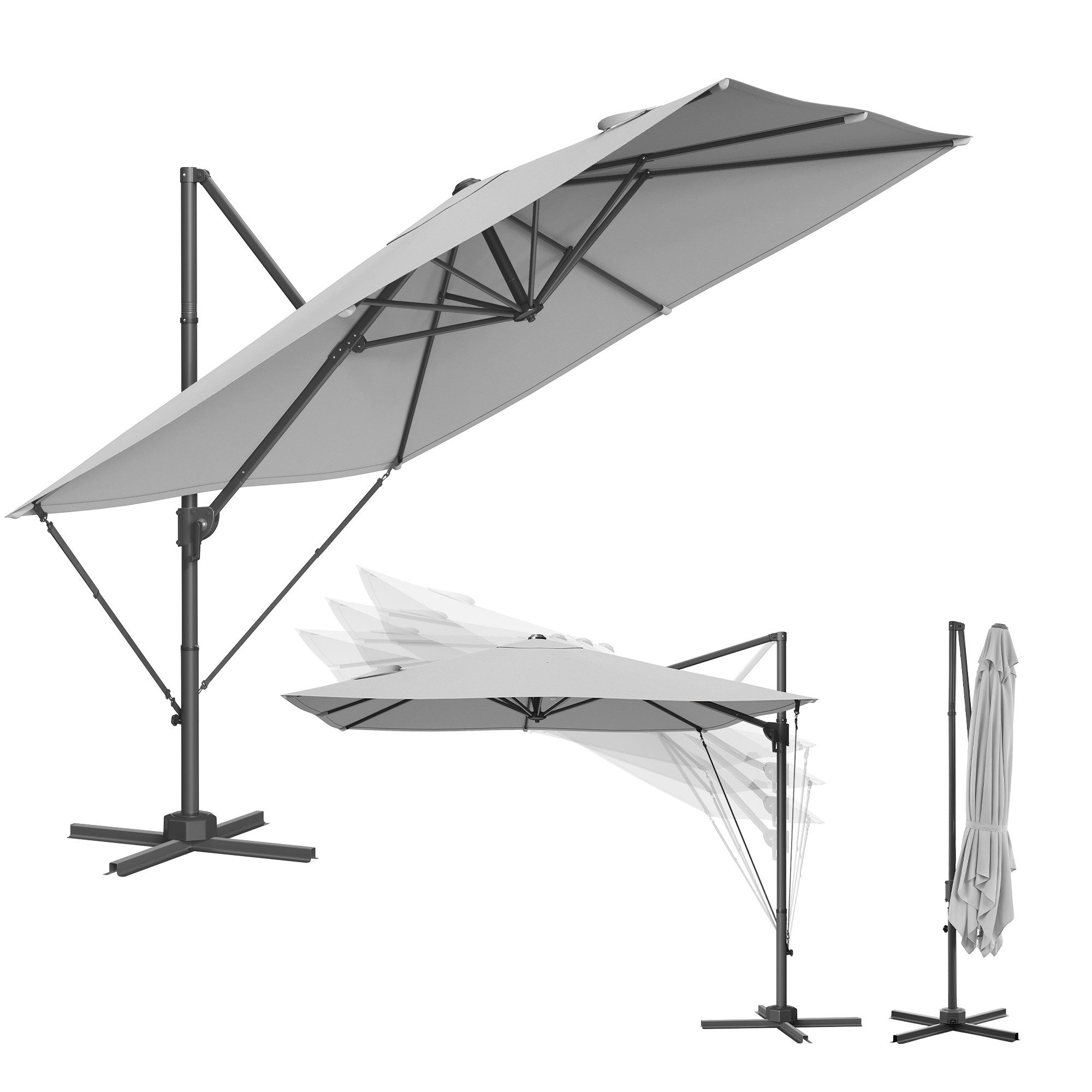 SONGMICS Sonnenschirm, LxB: 270,00x270,00 cm, Ampelschirm, günstig online kaufen