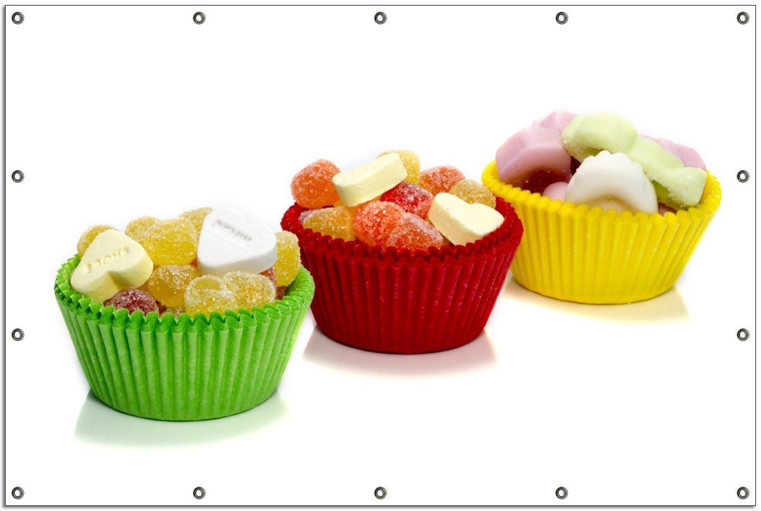 Wallario Sichtschutzzaunmatten Sweets - Süßigkeiten-Muffins in der Küche