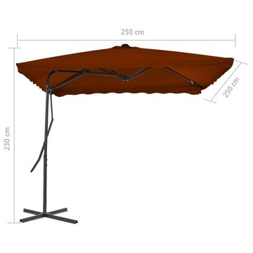 vidaXL Balkonsichtschutz Sonnenschirm mit Stahlmast Terracotta-Rot 250x250x230 cm