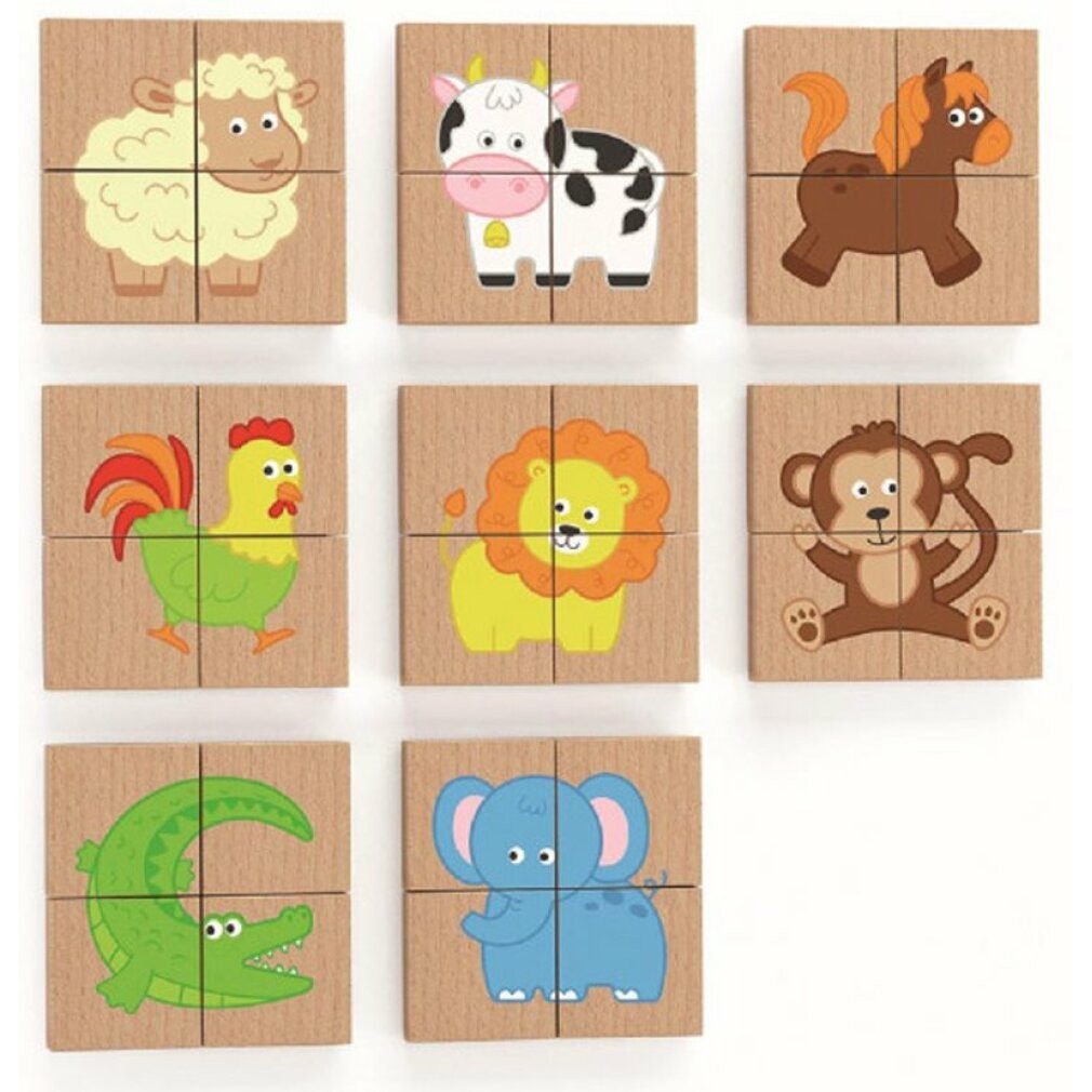 Viga® Holzspielzeug Puzzle Viga 50722 Zestaw puzzli magnetycznych-farma, Puzzleteile