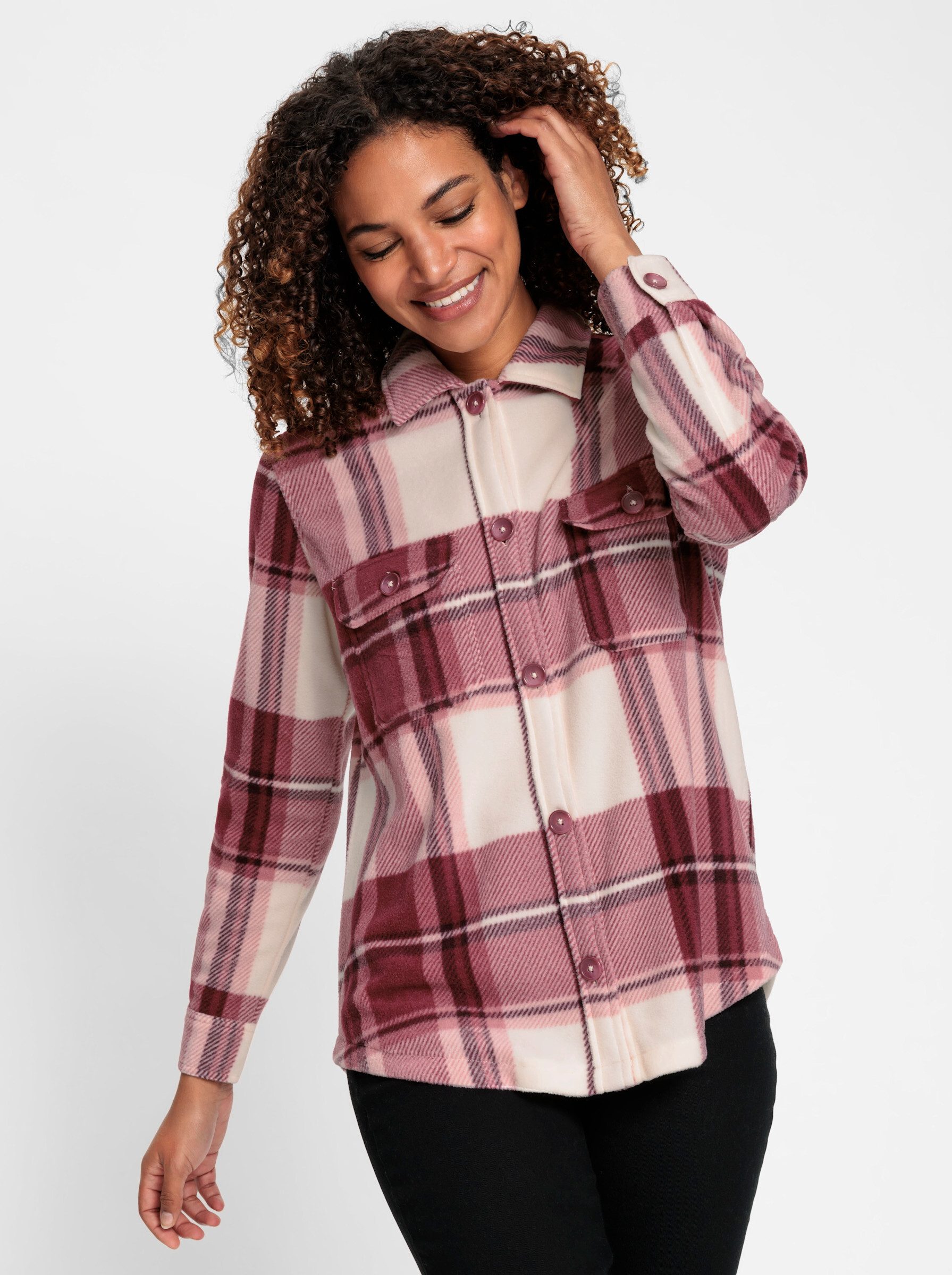 Witt Fleeceshirt Fleece-Bluse Langarm Länge ca. 74 cm