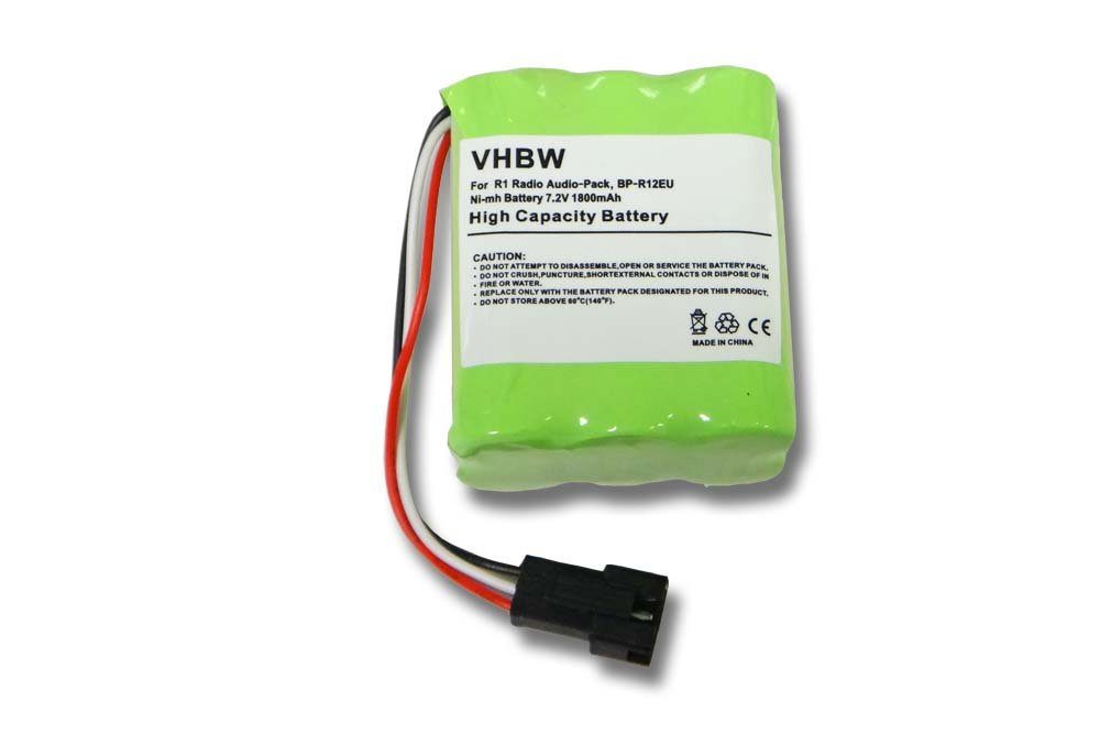 vhbw Ersatz für Tivoli NiMH MA-4, (7,2 mAh 1800 Akku für PP-2 V)