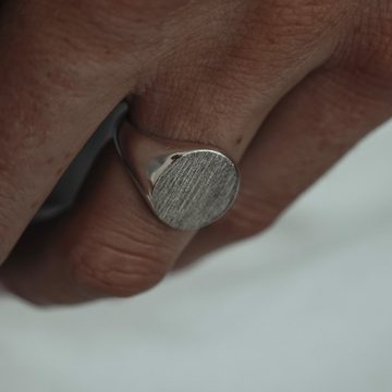 Sprezzi Fashion Siegelring Herren Silber Ring Fingerring Siegelring aus 925 Sterling Silber (inkl. Geschenkbox und Silberputztuch geliefert), handgefertigte Oberfläche, oval, massiv