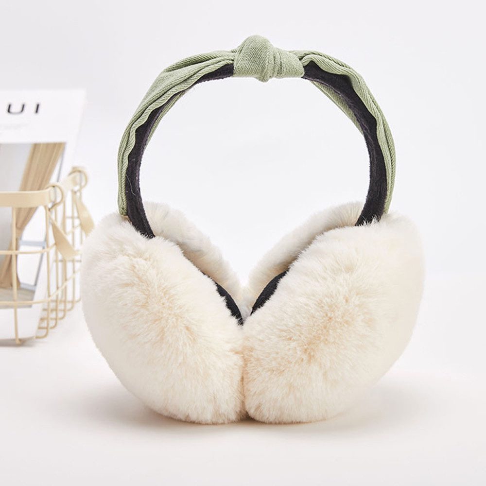 Coonoor Ohrenwärmer Damen Faltbare Plüsch Ohrenwärmer, Kälteschutz Warme Ohrenschützer Winter Mädchen Ohrschützer mit Bogenknoten, Winddicht Ear Muffs