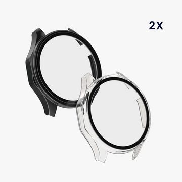 kwmobile Smartwatch-Hülle 2x Hülle für Huawei Watch GT4 46mm, Fullbody Fitnesstracker Glas Cover Case Schutzhülle Set