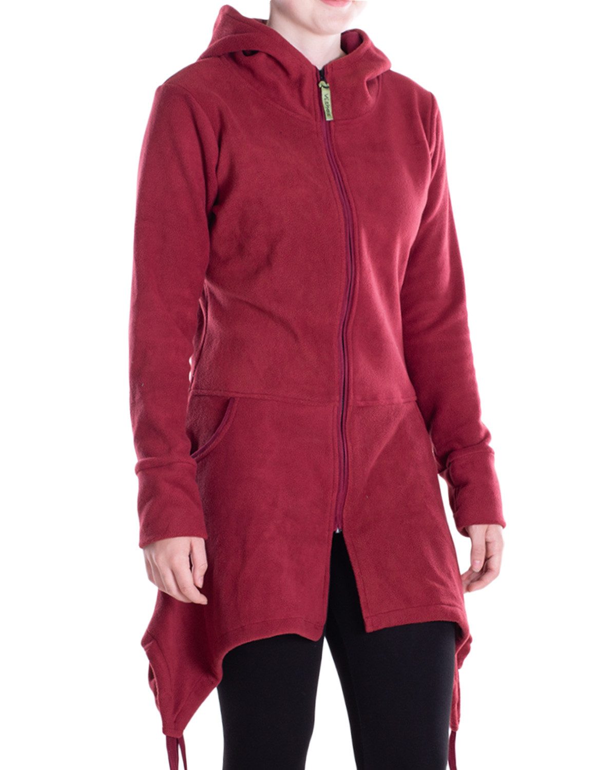 Vishes Kapuzenfleecejacke Damen Fleece Kapuzenjacke lang günstig online kaufen