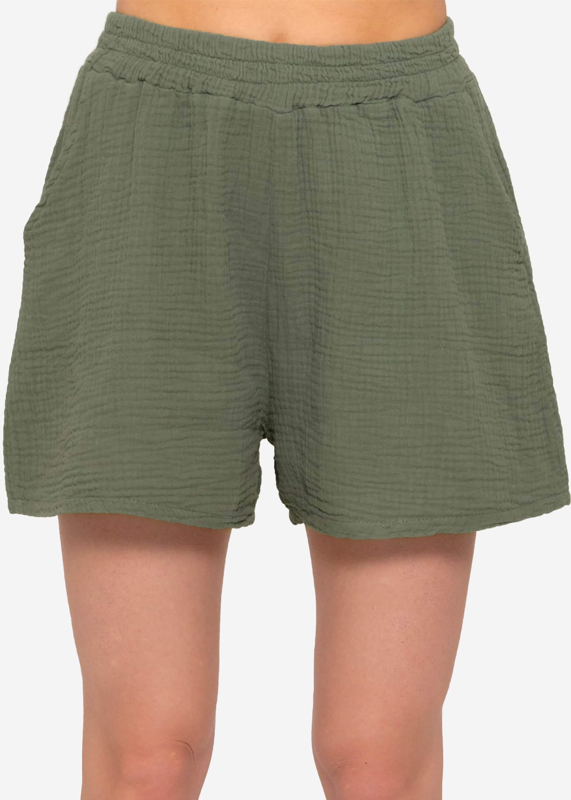 SASSYCLASSY Shorts High-Waist Musselin Shorts Damen günstig online kaufen