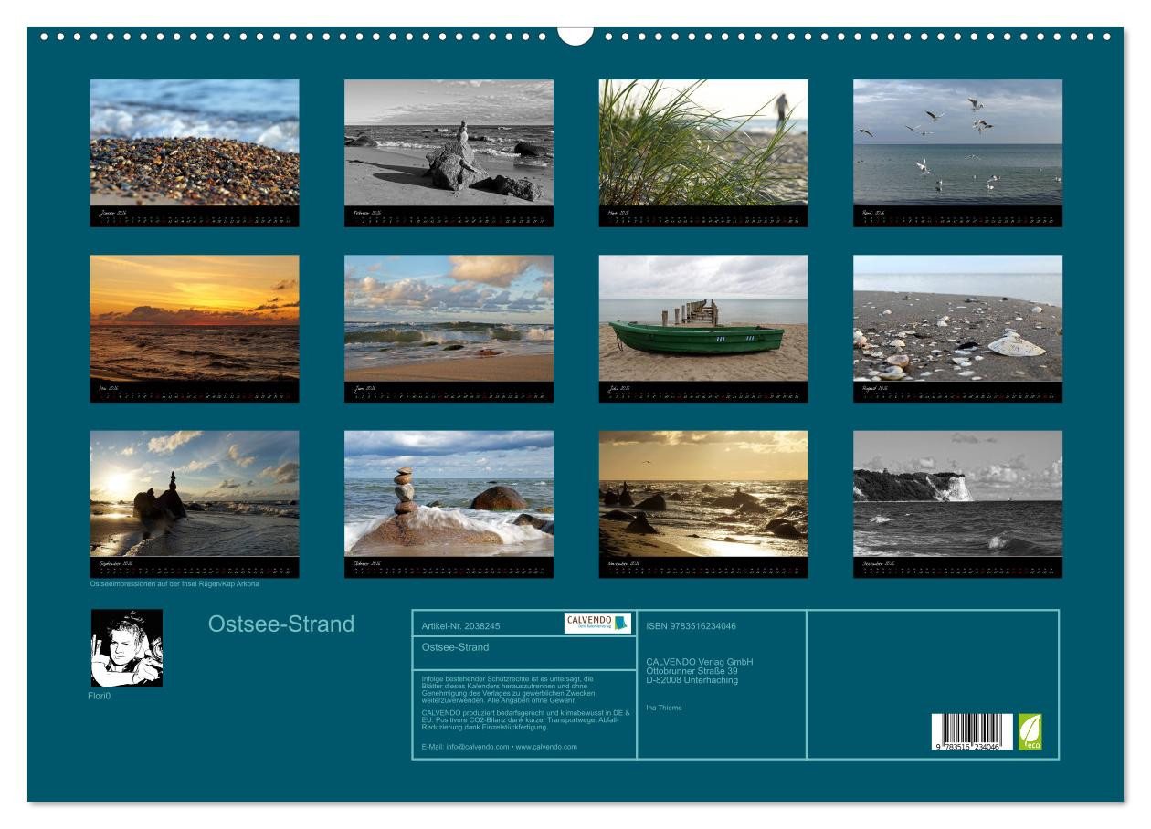 Thumbnail - CALVENDO Wandkalender Ostsee-Strand (Wandkalender 2026 DIN A2 quer), CALVENDO Monatskalender