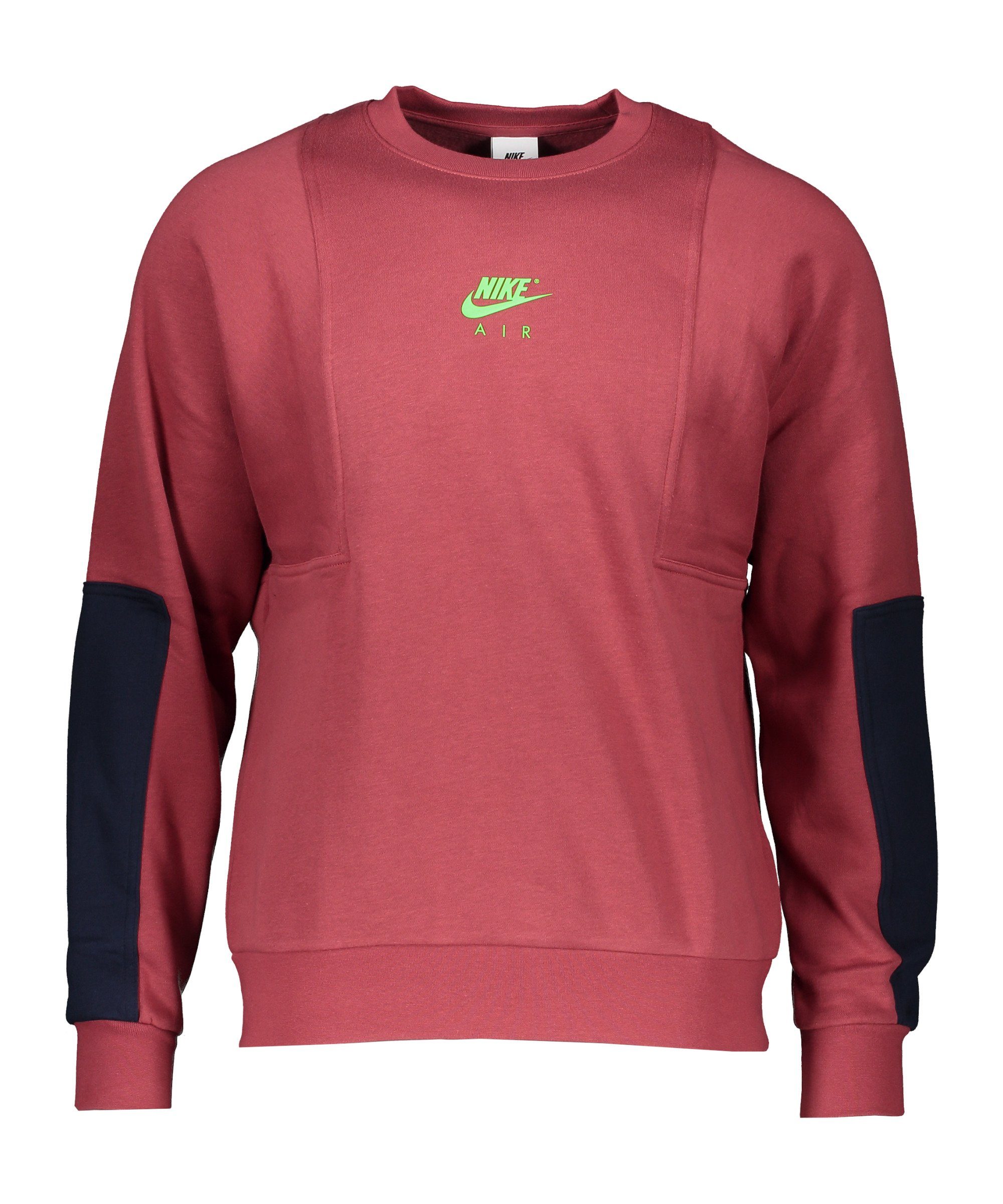 Nike Sportswear Sweatshirt Air Brushed-Back Crew Fleece Sweatshirt rotblaugruen