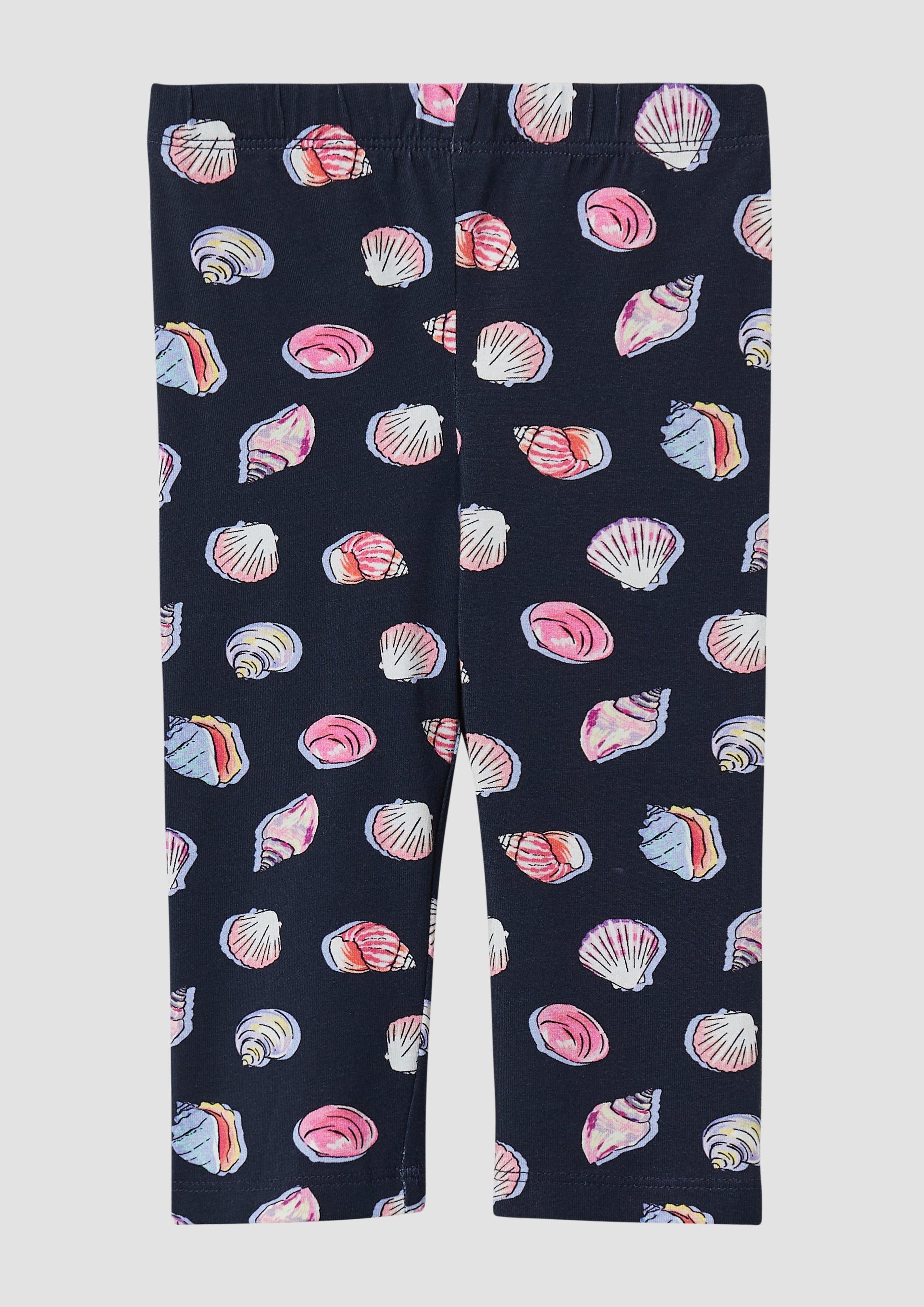 3/4-Leggings Capri-Leggings aus Baumwollmix mit All-over-Print
