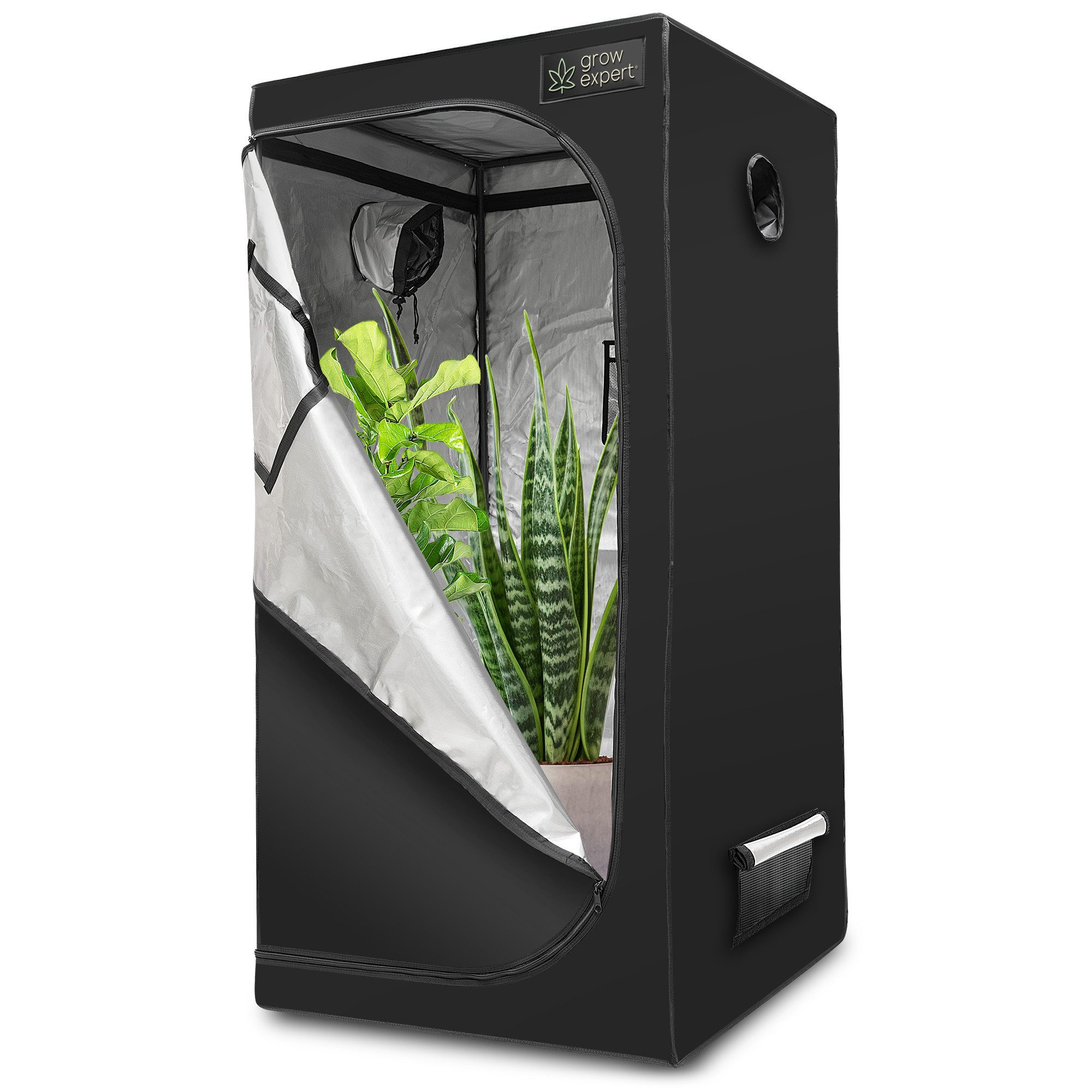 Grow Expert Gewächshaus Grow Box Zelt - 1680D Stoff ultradicht & stärkste Reißverschlüsse, Diamantreflektierende Innenseite, hohes Anbauzelt und EZ-View-Fenster