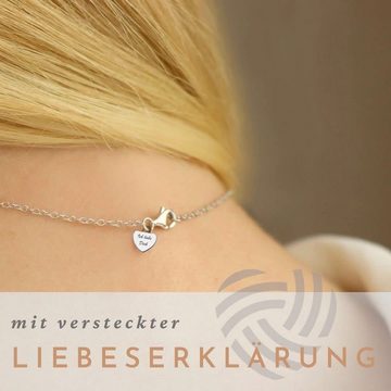 LOVENEST Herzkette Herzkette Silber 925 Halskette *Ich liebe Dich* Herz-Anhänger (Silberkette Anhänger Geschenke für Frauen Weihnachtsgeschenk Freundin, Geschenkset Damenkette Weihnachten Set), Sie Geburtstag Hochzeitstag Liebesbeweis Liebesgeschenk Herz Schmuck