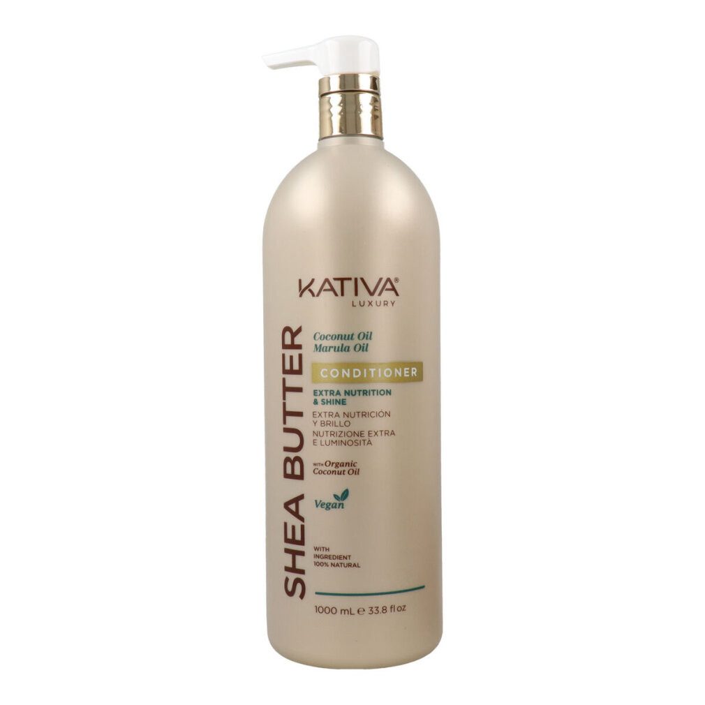 Kativa Haarshampoo SHEA BUTTER Kokosnuss & Marulaöl Pflegespülung 1000 ml