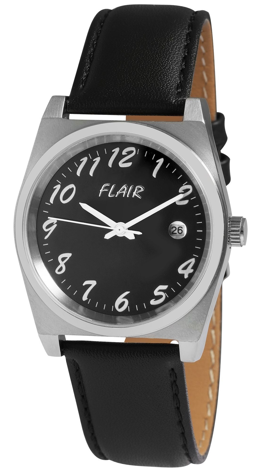 FLAIR Quarzuhr 2900239 Flair Herrenuhr mit Echtlederarmband, Datumsanzeige, 5