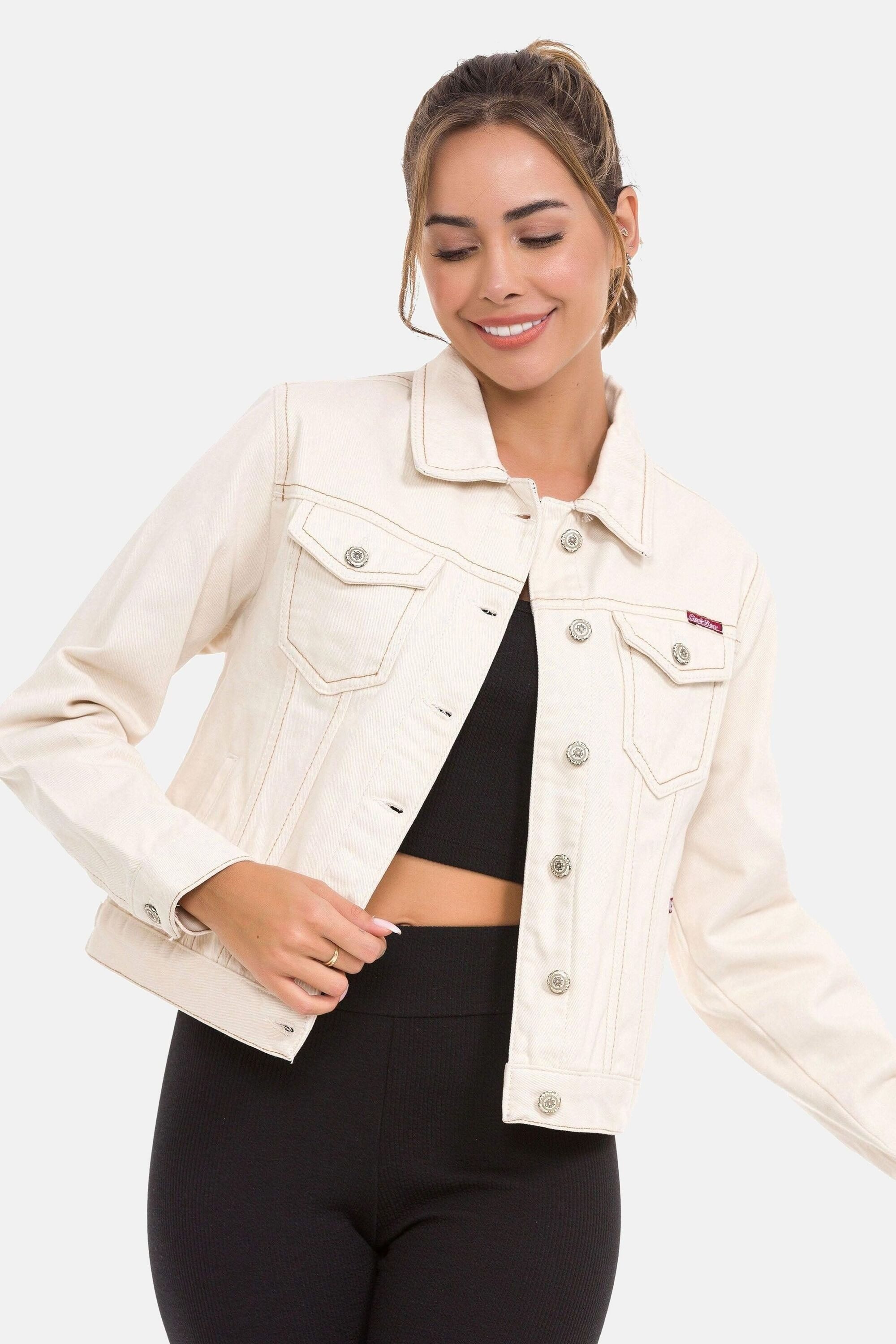 Cipo & Baxx Jeansjacke Jeansjacke Mit praktischen Brusttaschen, WJ212 – Bild 4 von 4
