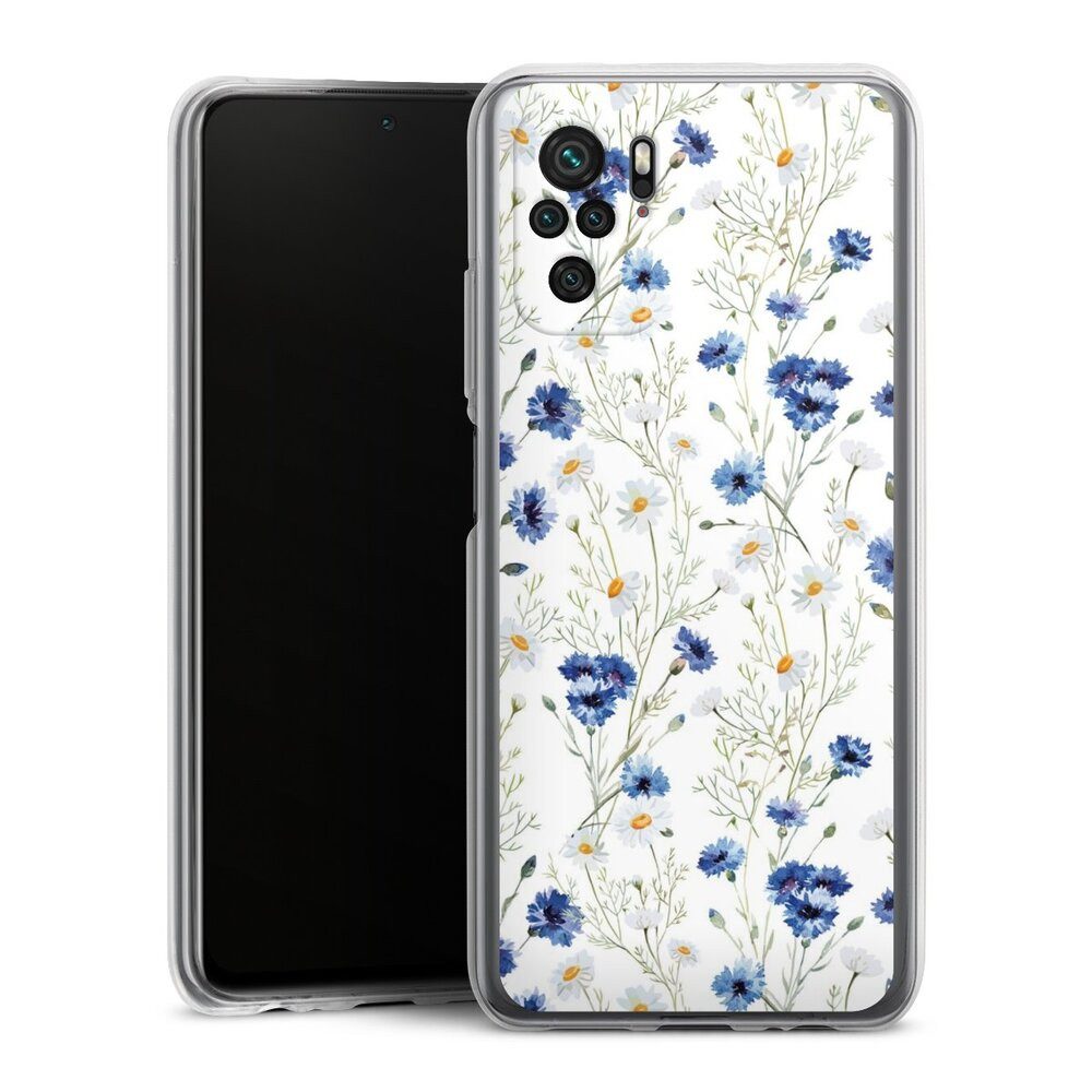 DeinDesign Handyhülle Muster Blume Blumen Flower Pattern 6, Xiaomi Redmi Note 10 4G Silikon Hülle Bumper Case Handy Schutzhülle