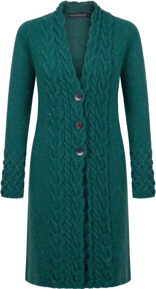 Irelandseye Wolljacke Horseshoe Cable Coat Women