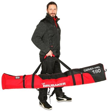 BRUBAKER Sporttasche Carver Pro Skitasche Kombi Set (2-tlg., reißfest und nässeabweisend), Skisack und Skischuhtasche für 1 Paar Ski