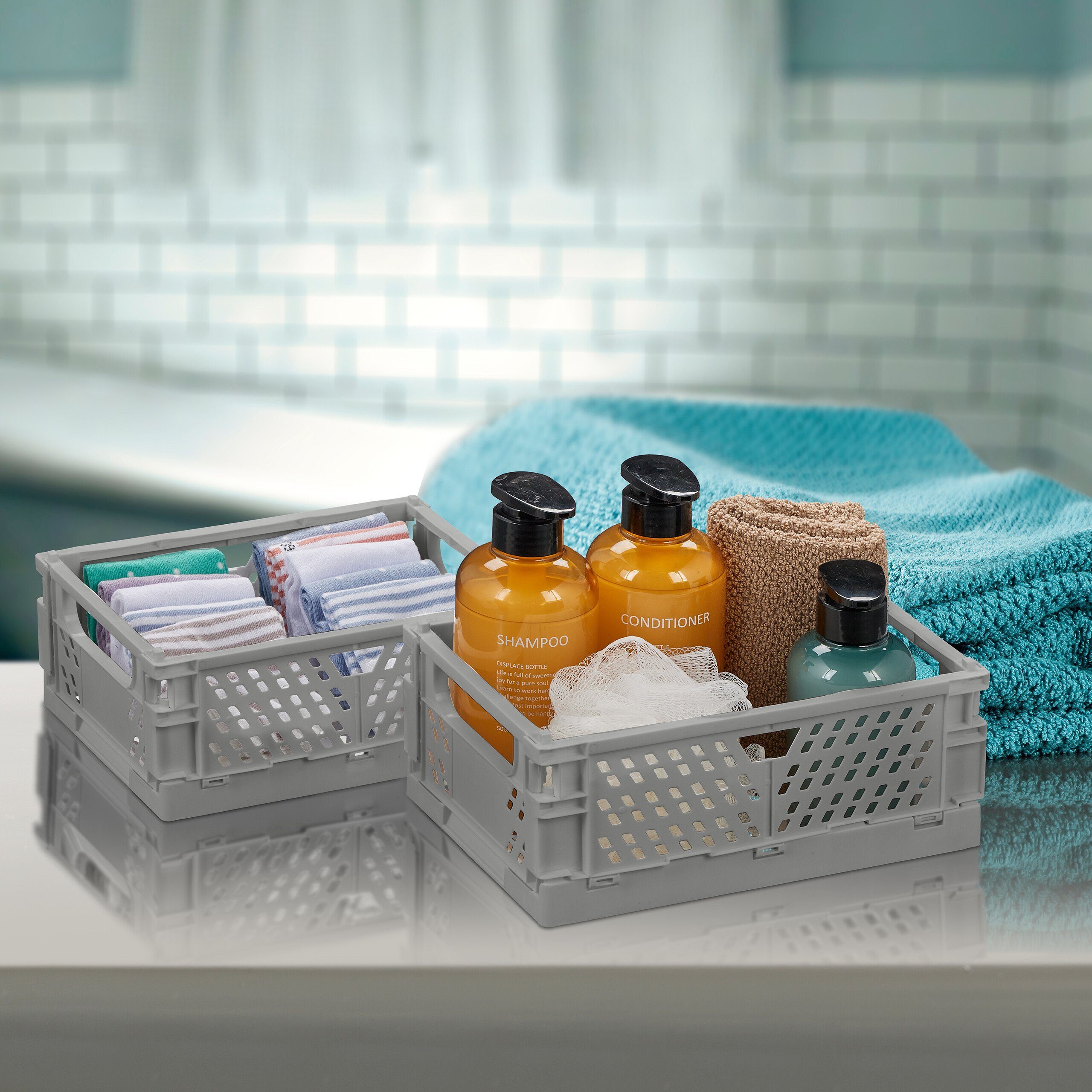 relaxdays Aufbewahrungsbox Kleine Klappbox im 2er günstig online kaufen