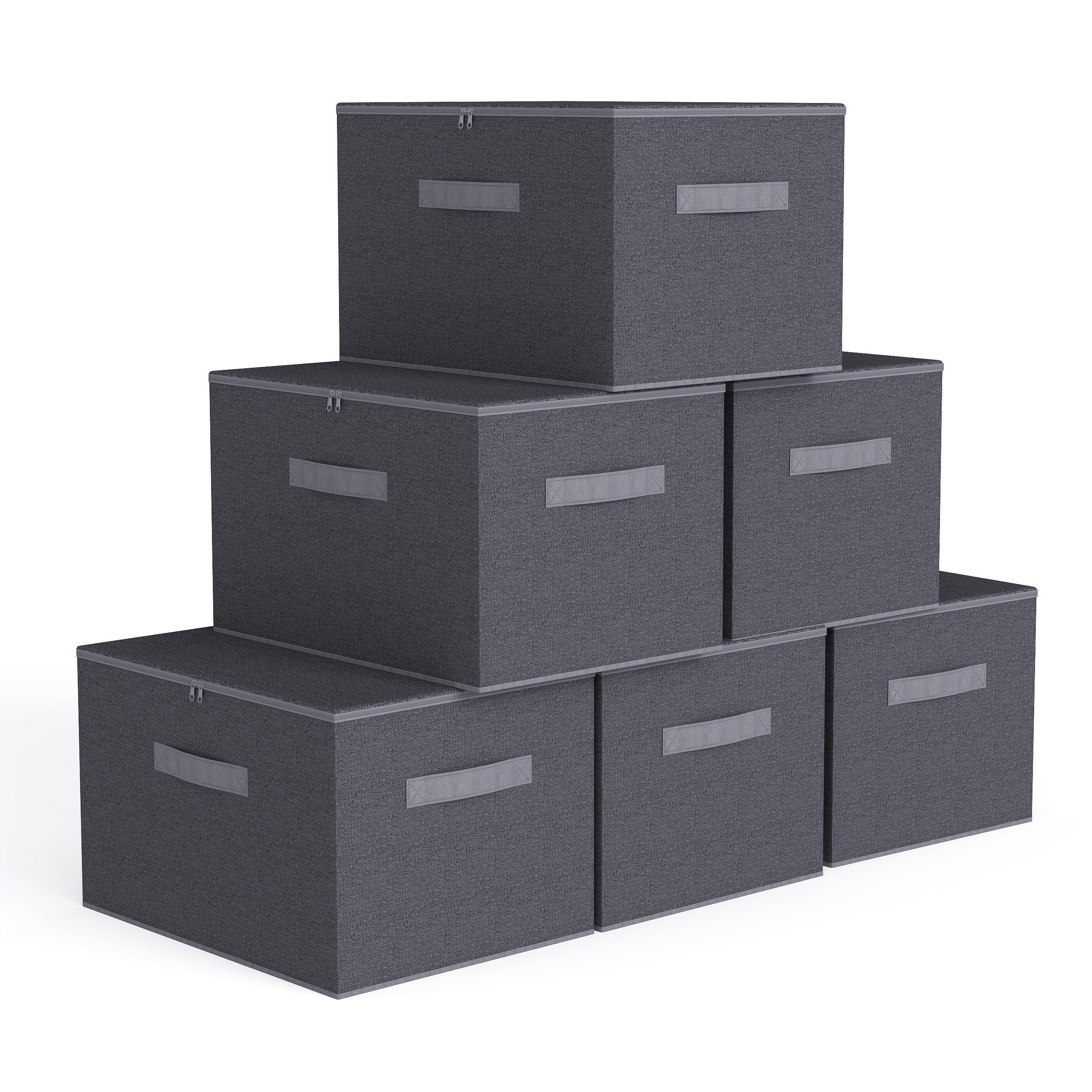 Sekey Aufbewahrungsbox Aufbewahrungsbox mit Deckel aus Vliesstoff Faltbare Stoffboxen, Faltbox Organizer für Kleidung Aufbewahrungsboxen für Schrank Regal