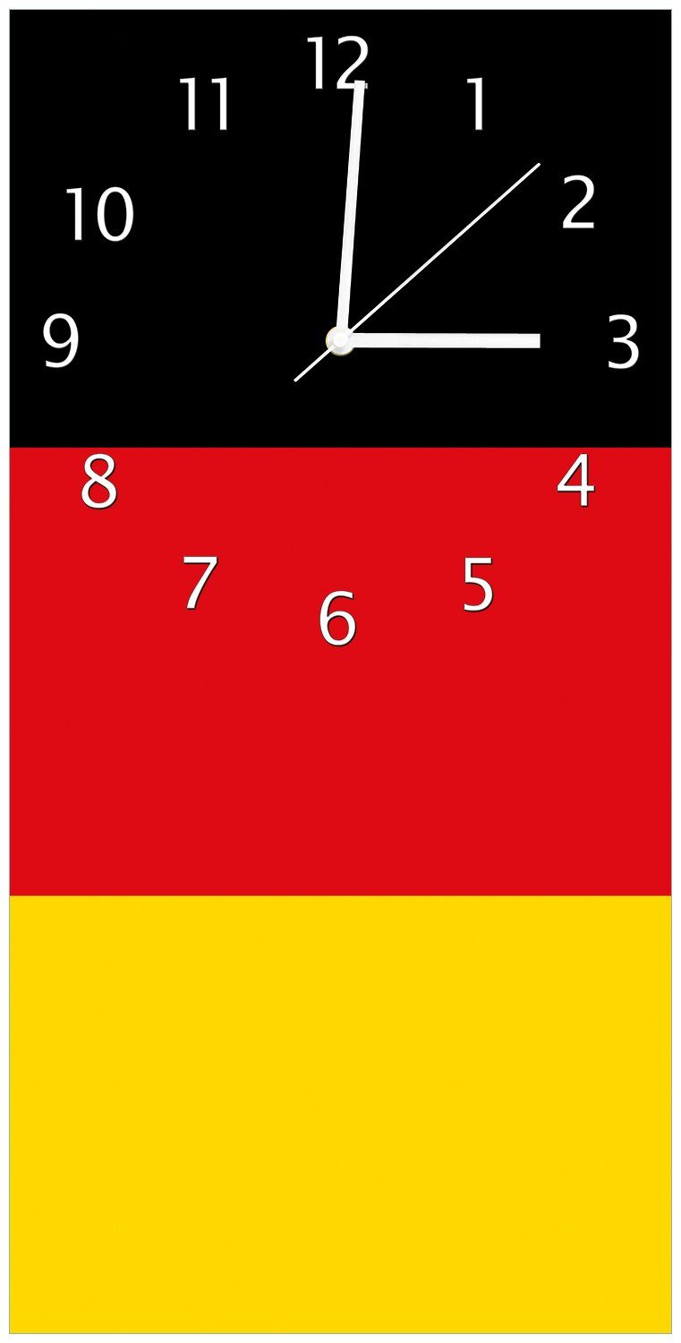 Flagge aus Wallario Deutsche Wanduhr (Uhr Acryl)