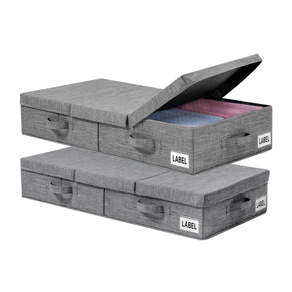 TUWENA Unterbettkommode 2 Stück Unterbett Aufbewahrungsbox mit Deckel, Faltbare kommode