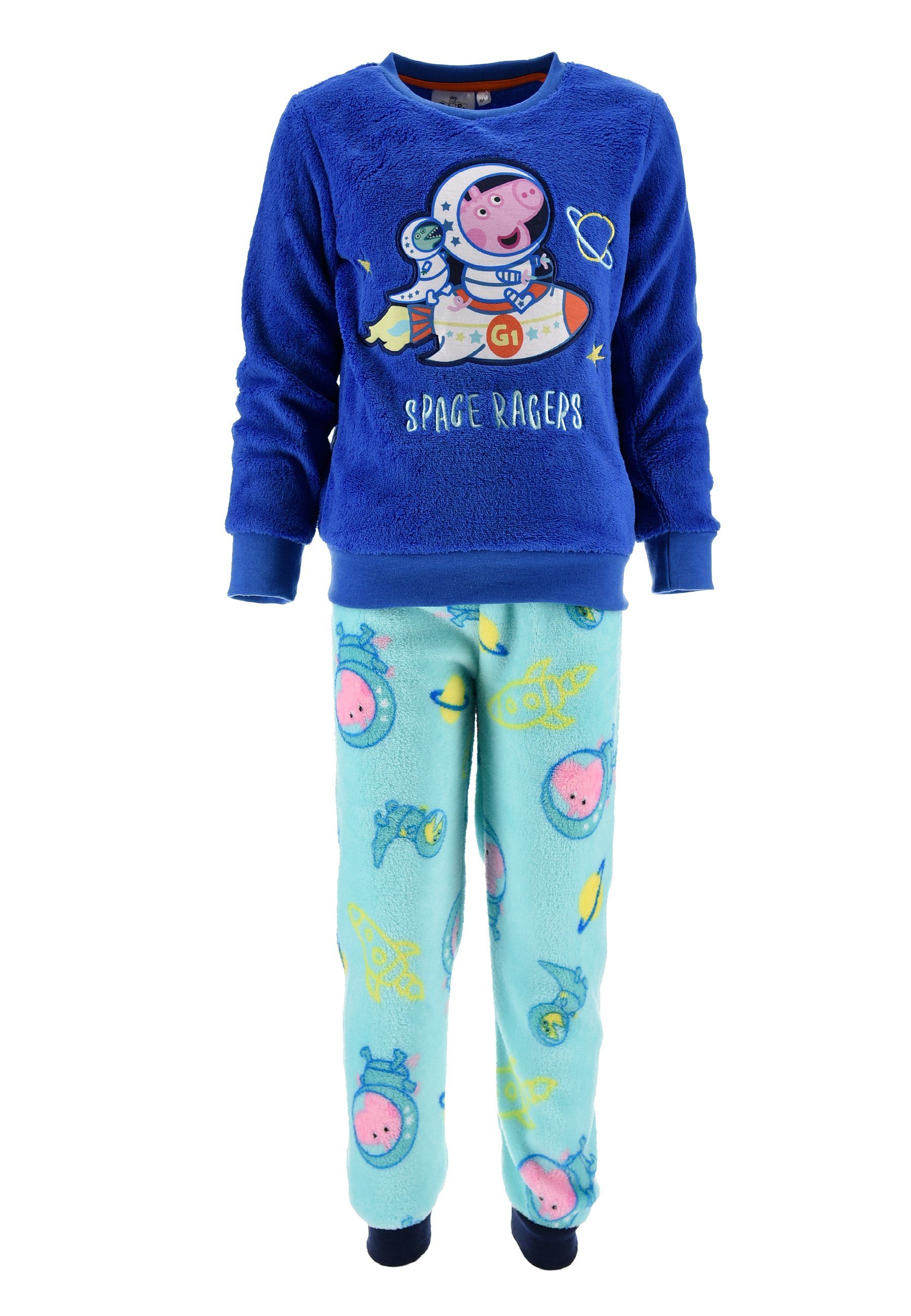 Peppa Pig Schlafanzug Peppa Wutz George Kinder Jungen Pyjama langarm Nachtwäsche (2 tlg) | Pyjamas