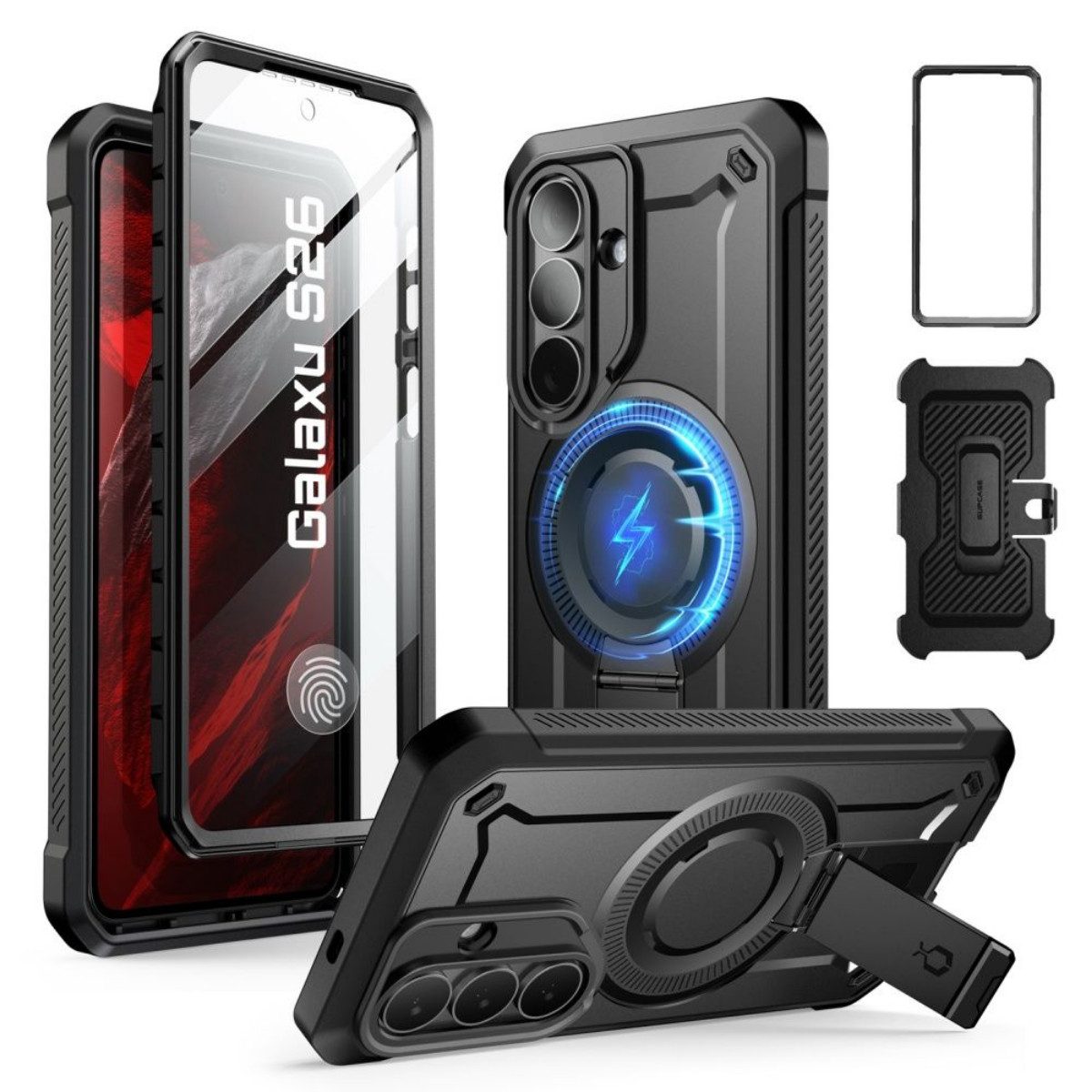 Supcase Schutz-Set Unicorn Beetle Pro Mag Hülle + Schutzglas Set für Samsung Galaxy S26+ 6,7 Zoll, Zwei Frontrahmen erlauben Nutzung mit oder ohne Displayschutz