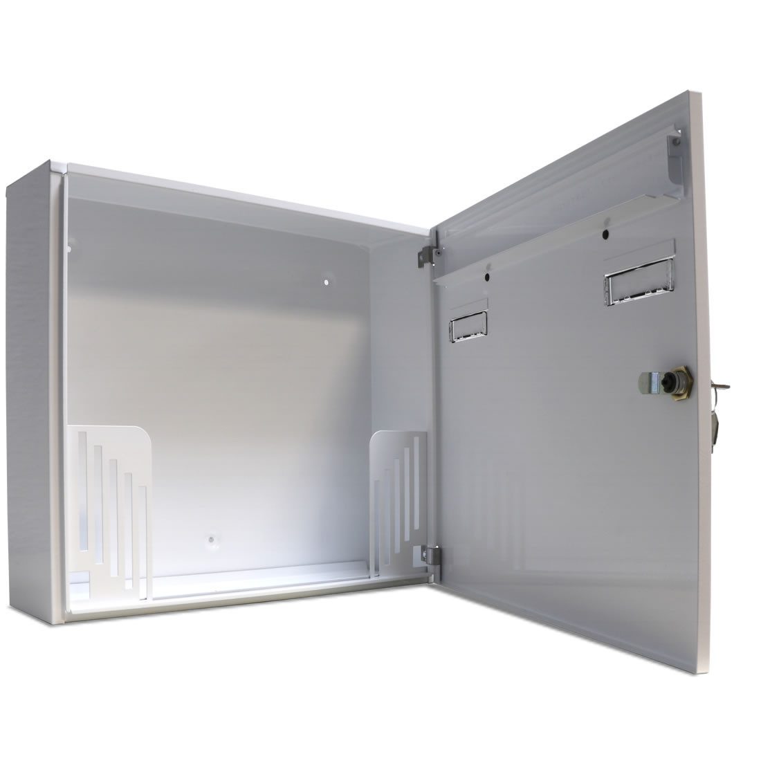 AL Briefkastensysteme Wandbriefkasten 2 Fach Basic Briefkasten A4 RAL Farbe 9016 Verkehrs Weiss wetterfest