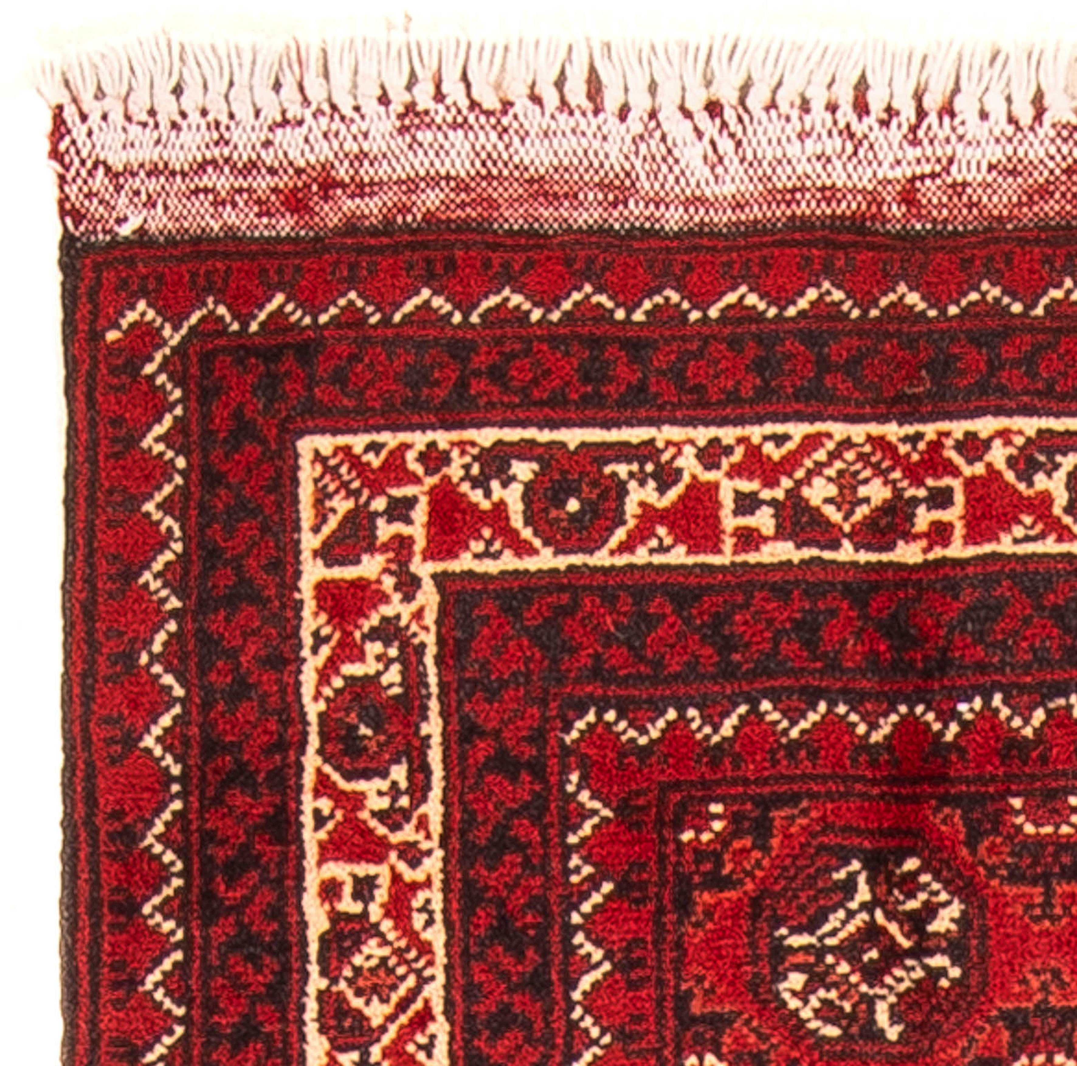 Orientteppich Afghan - 100 x Zertifikat rechteckig, Höhe: Einzelstück mm, Handgeknüpft, dunkelrot, cm Wohnzimmer, mit - 7 69 morgenland