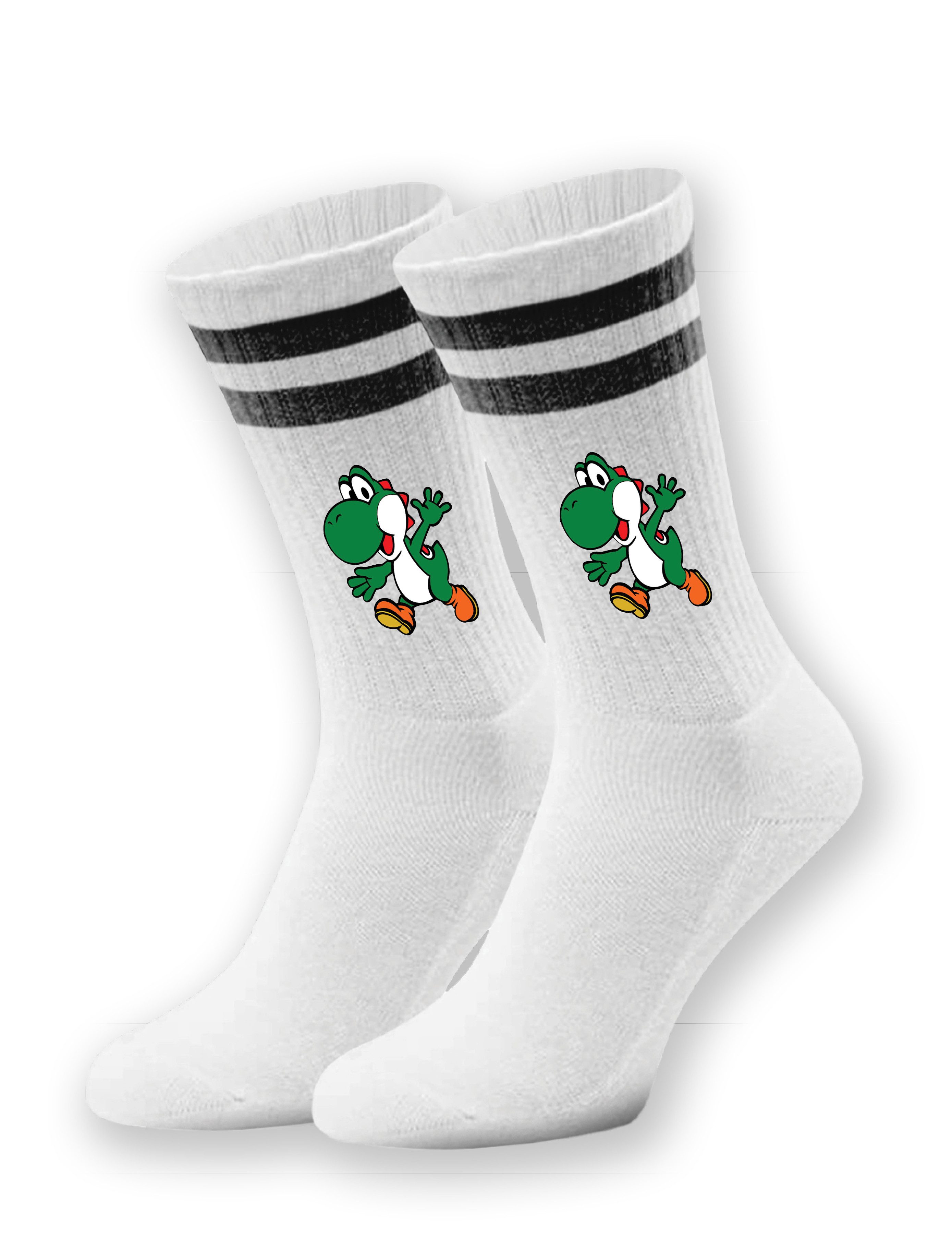 Youth Designz Tennissocken Unisex Socken "Yoshi Game" Aufdruck lustig Geschenk Statement mit verstärkter Verse und Zehenbereich