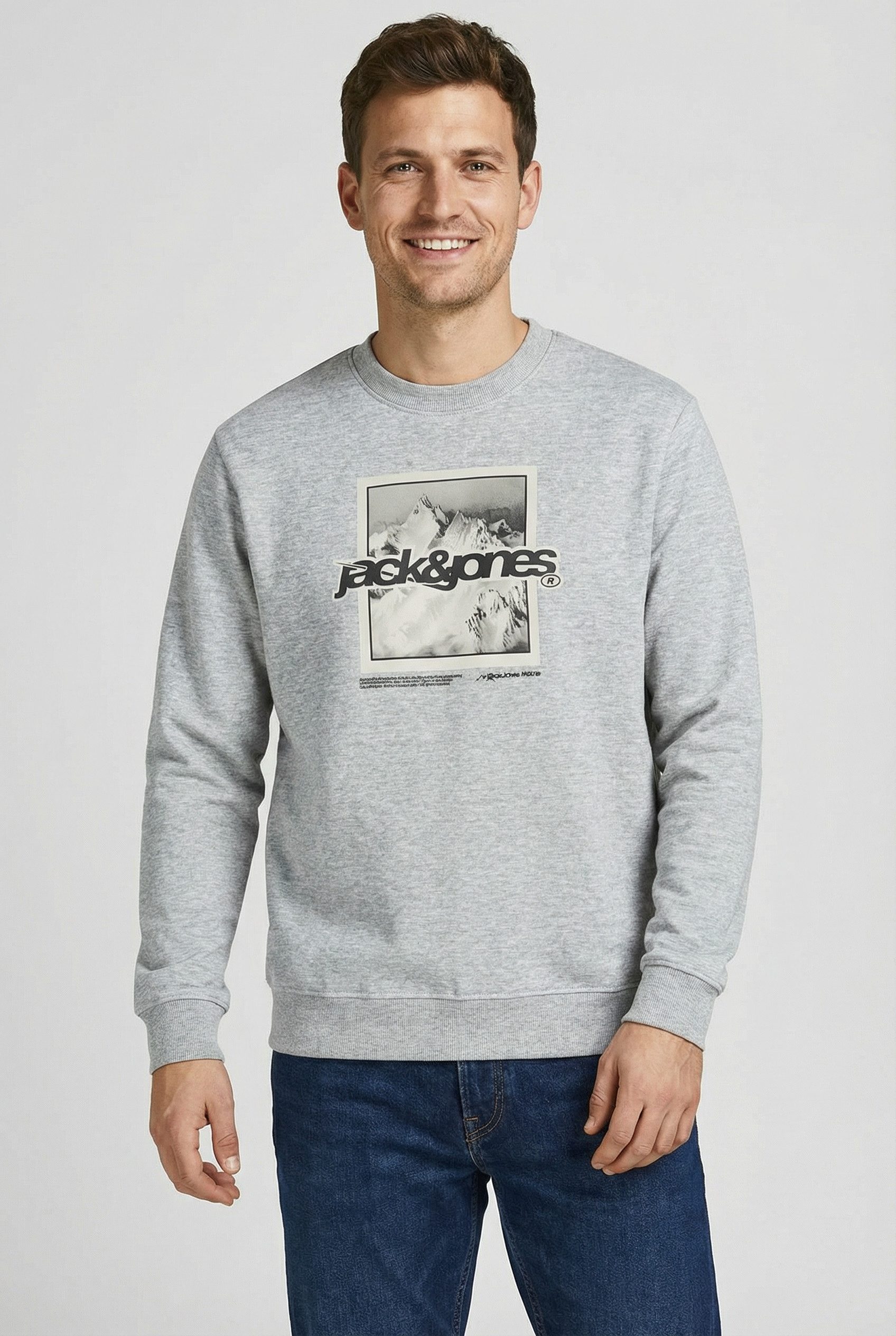 Jack & Jones Kapuzensweatshirt JCOFLARE FRONT PRINT SWEAT CREW NECK günstig online kaufen