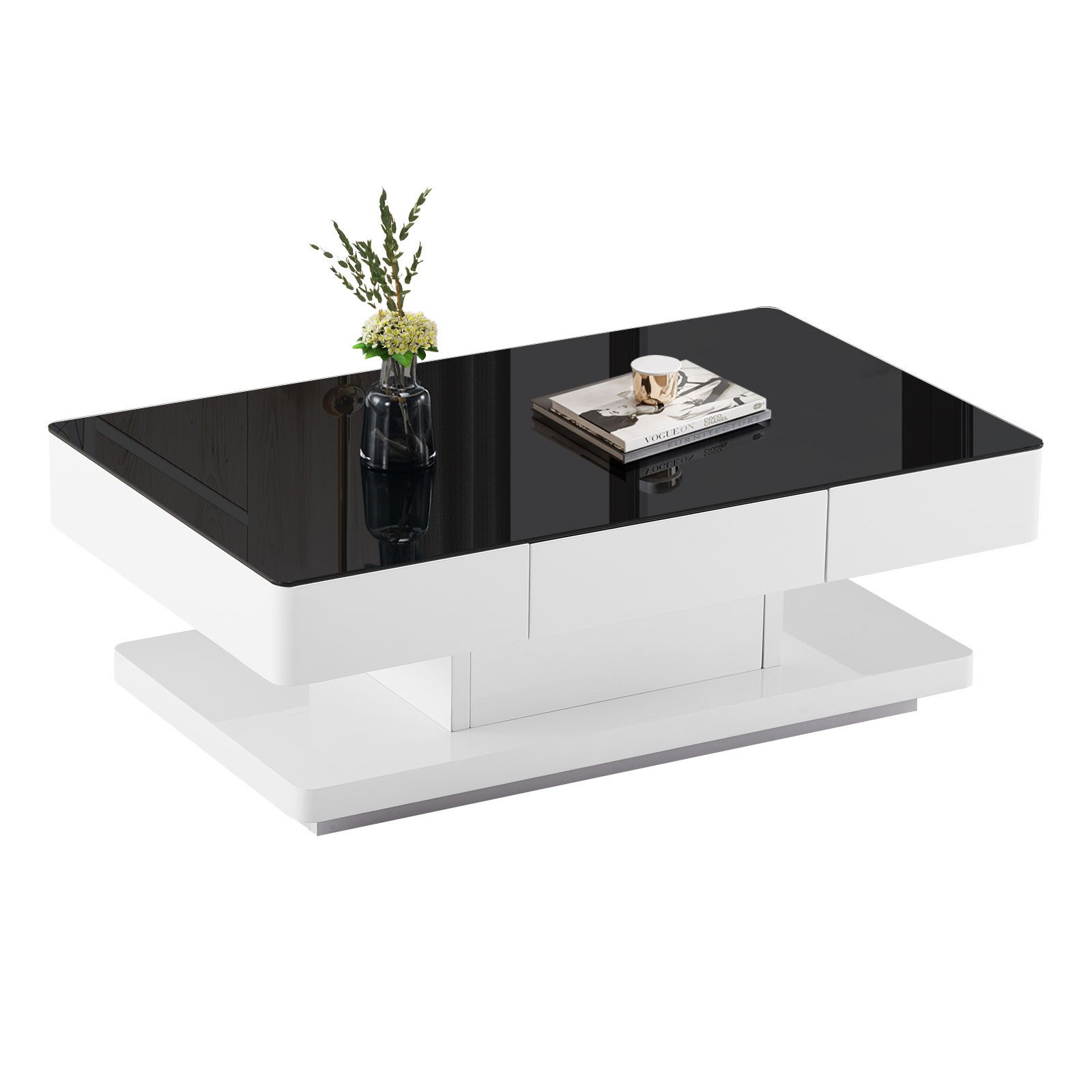 Ofcasa Couchtisch Glasplatte Wohnzimmertisch, Sofatisch mit günstig online kaufen