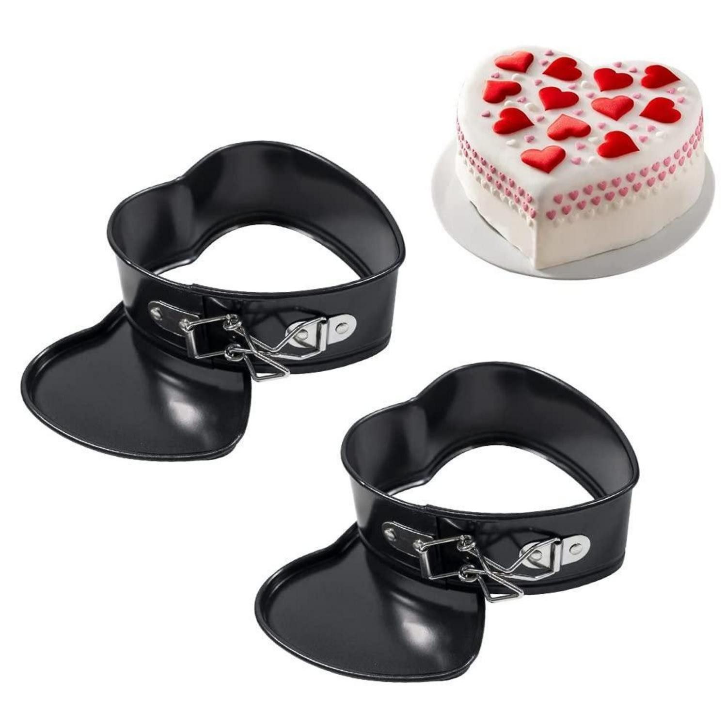 LuxusKollektion Herzkuchenform Mini-Backform Herz 12cm 2er Set, (2-tlg)