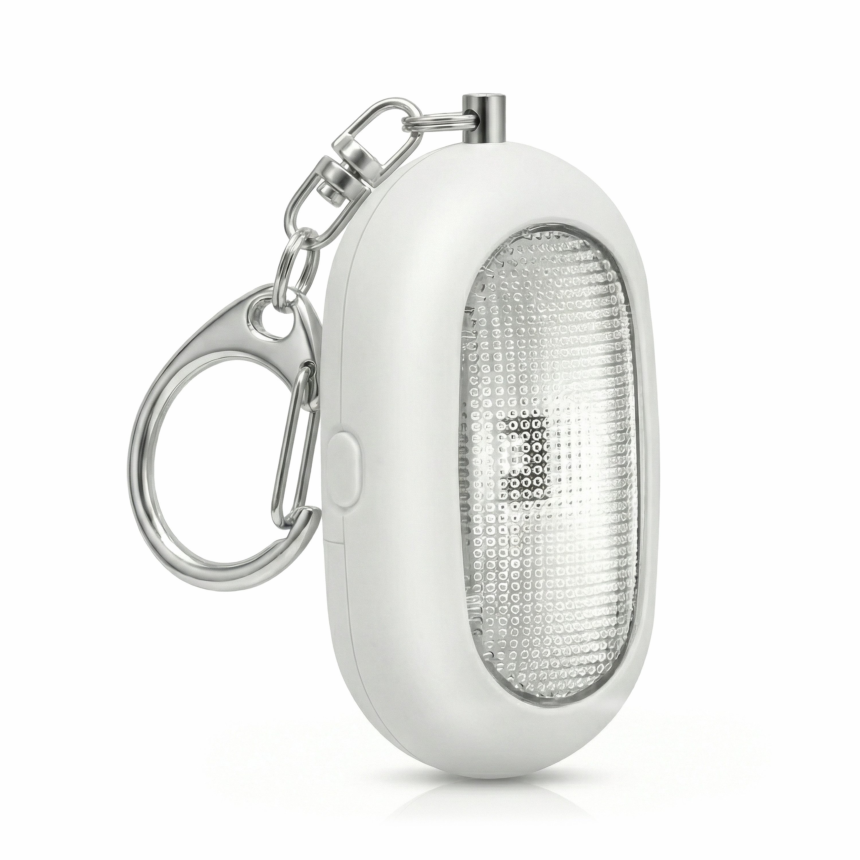 BEARWARE Persönlicher Alarm, Personenalarm, Schlüsselanhänger 125 dB, LED Licht Überfallmelder (Taschenalarm, Sirene, Auslösung per Splint, Taschenlampe, kompakt)