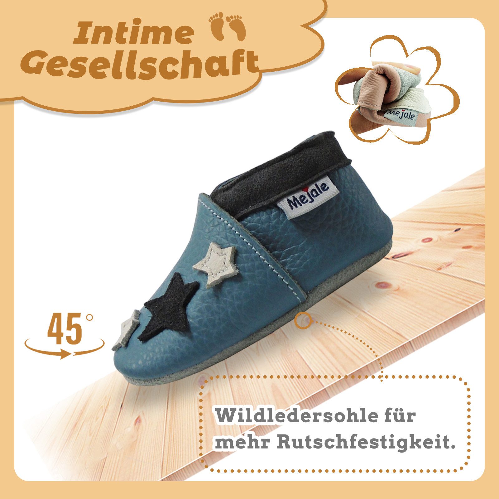 Mejale 100 % Leder Krabbelschuhe – Weiche Babyschuhe für die ersten Schritte Krabbelschuh (1-tlg)
