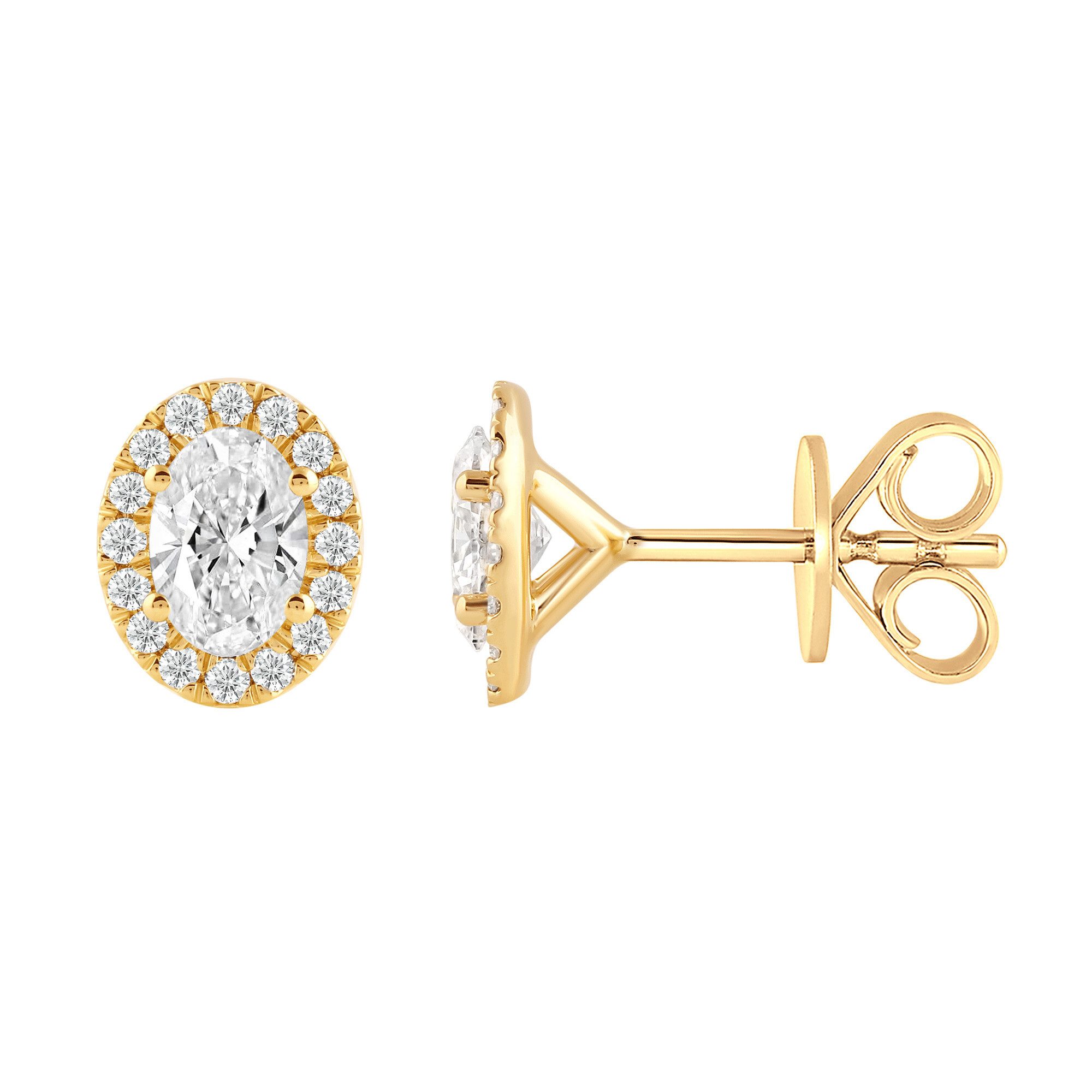 ONE ELEMENT Paar Ohrstecker Ohrstecker Ohrringe aus 585 Gold, mit 34 Lab Grown Diamanten / Labordiamanten 0,76 ct