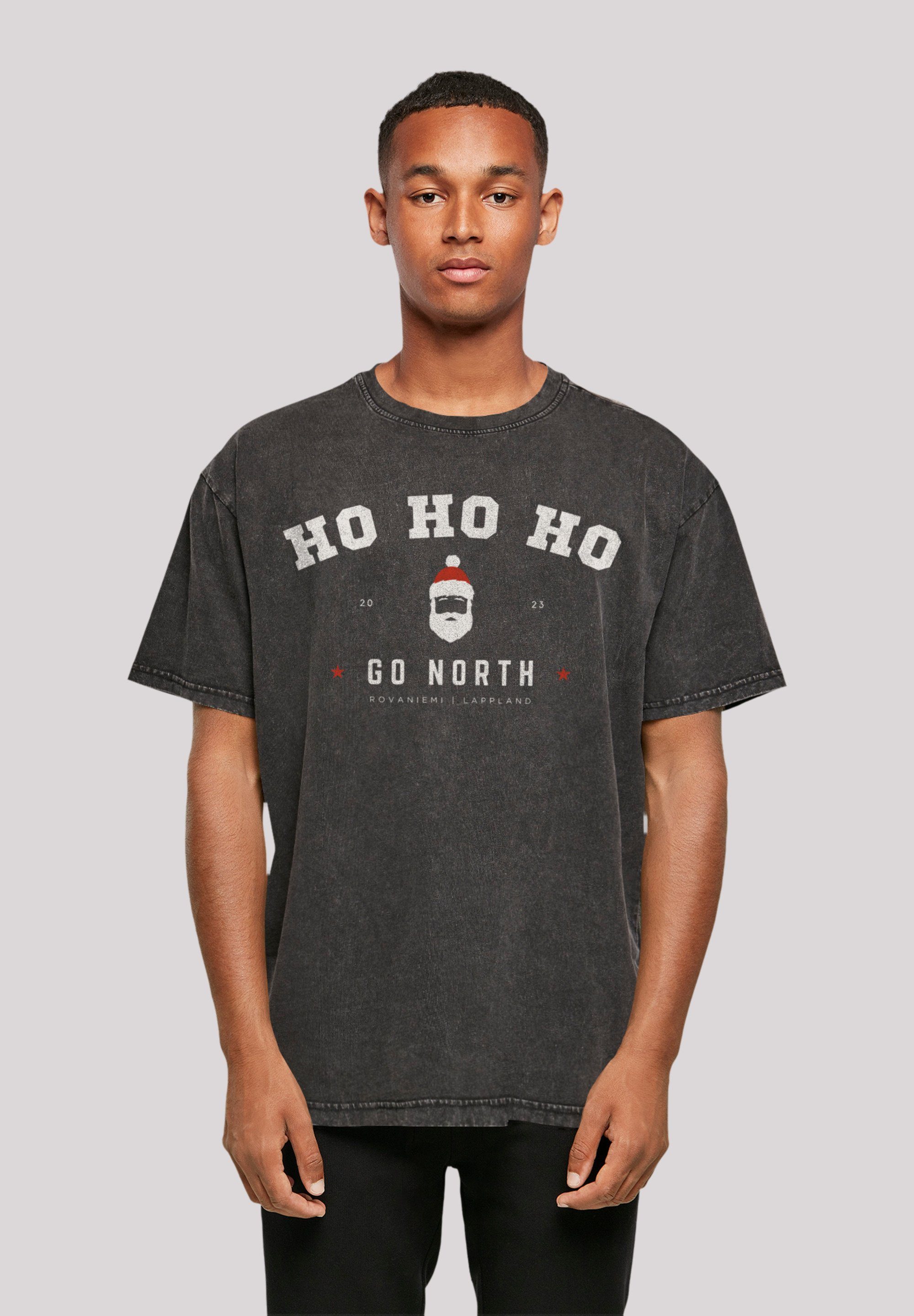 F4NT4STIC T-Shirt Ho Ho Ho Santa Claus Weihnachten Weihnachten, Geschenk, Logo schwarz