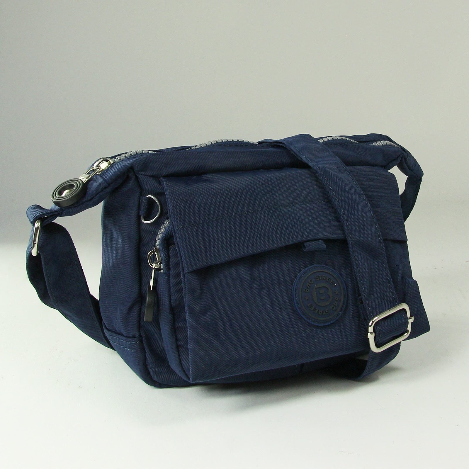 BAG STREET Handtasche Handtasche Abendtasche Nylon navy Damen (Handtasche), Damen, Jugend Tasche aus Crinkle Nylon in dunkelblau, ca. 17cm Breite – Bild 3 von 5