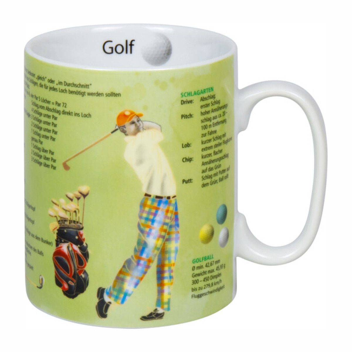 Könitz Tasse Golf Wissensbecher Jumbobecher Porzellan 0,46 L, 1-tlg.