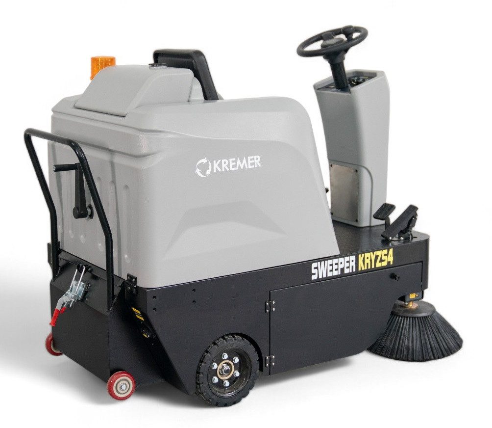 Kremer Reinigungsgeräte Kehrmaschine Aufsitz - Kehrmaschine KRYZS4 48V 6.380 m²/h Flächenleistung, 125,00 cm Arbeitsbreite, zum Fahren