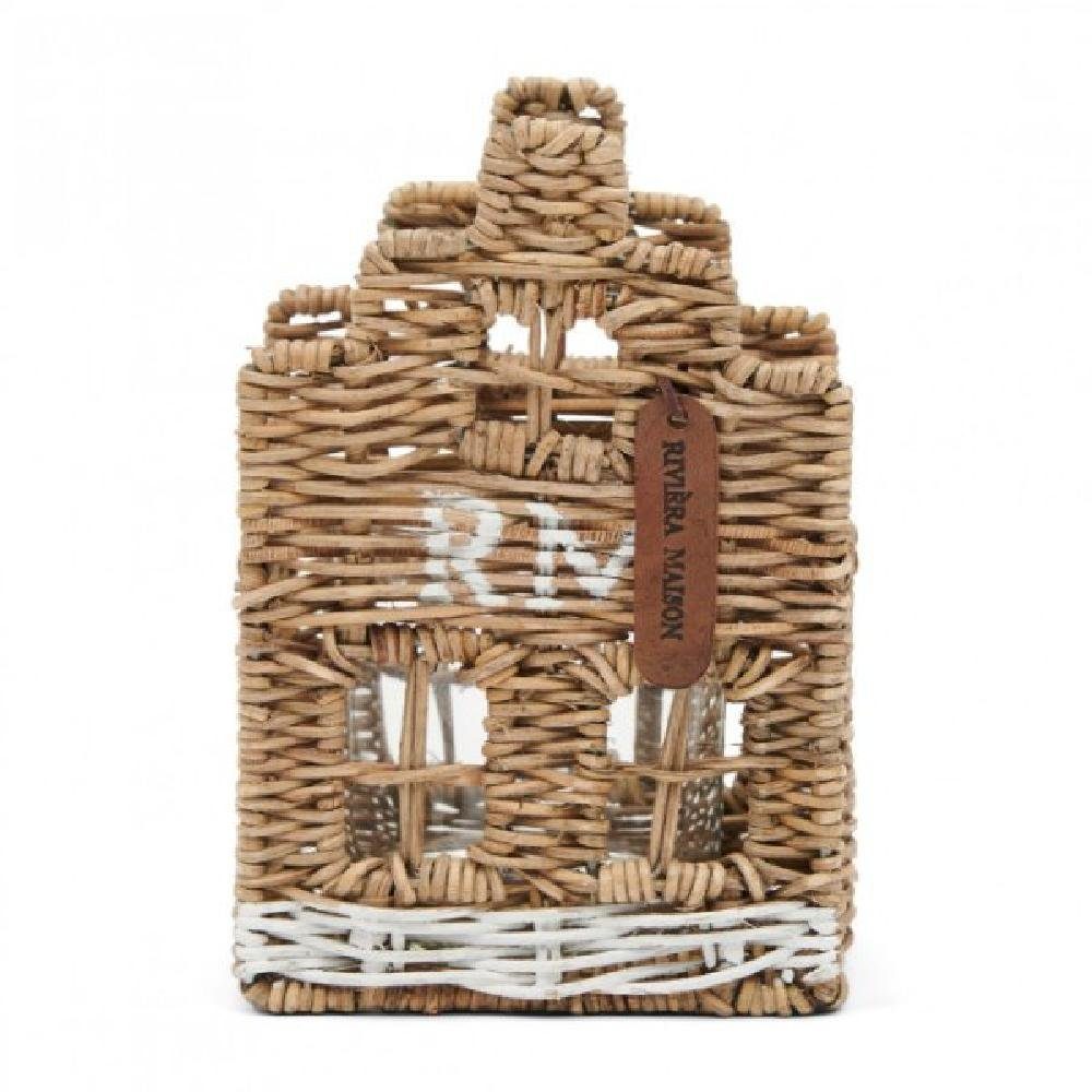 Rivièra Maison Kerzenhalter Teelichthalter Happy Home Rustic Rattan | Kerzenständer